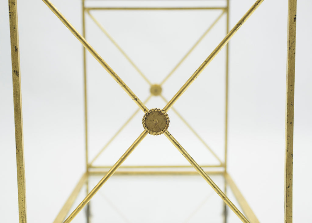French neoclassical Maison Jansen gilded iron bar cart 1960s