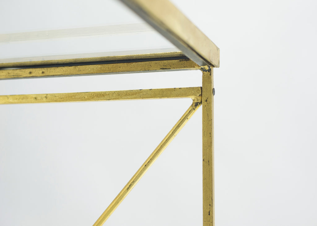French neoclassical Maison Jansen gilded iron bar cart 1960s