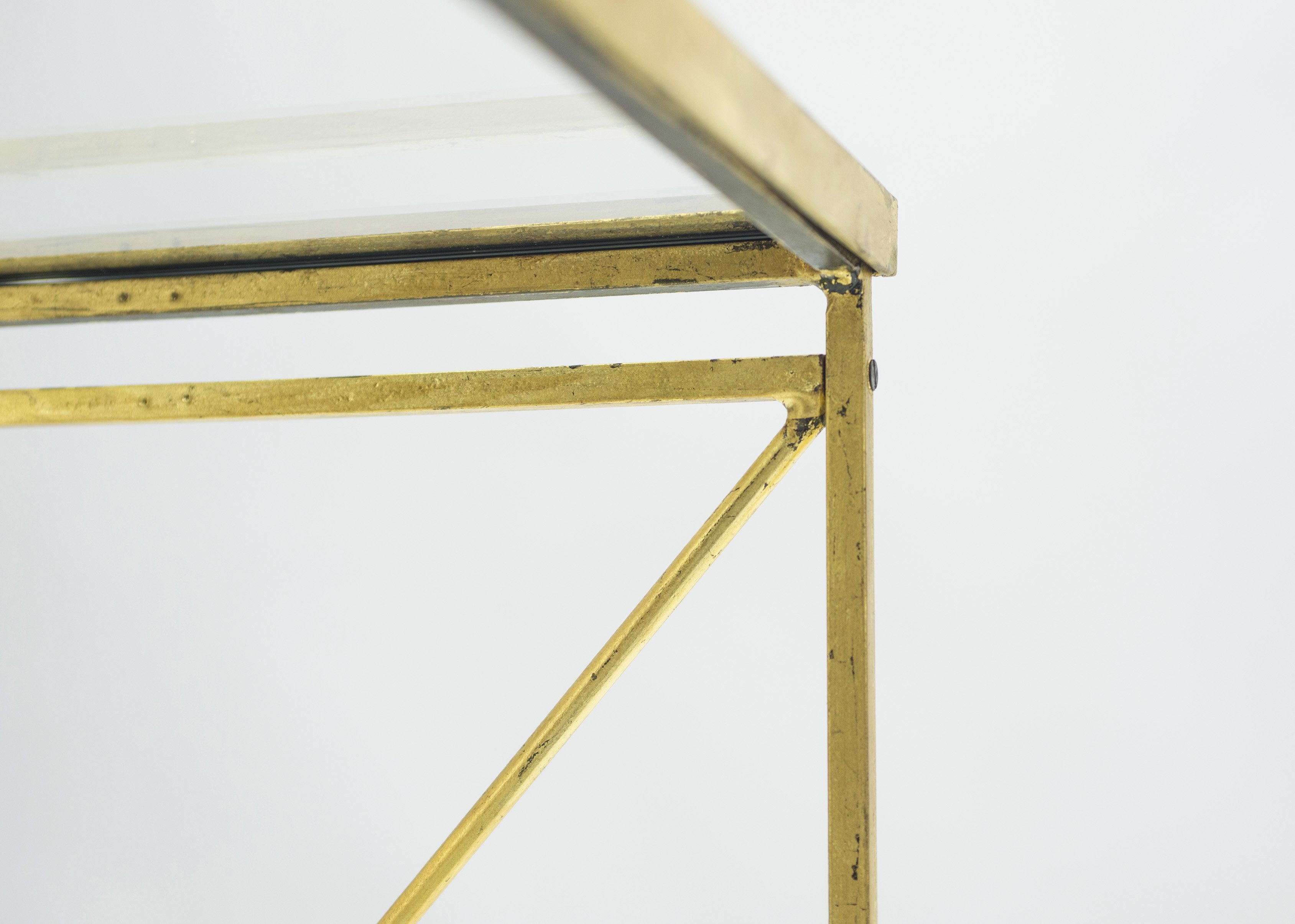 French neoclassical Maison Jansen gilded iron bar cart 1960s