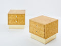Italian Dal Vera bamboo marquetry and brass bedside tables 1970s