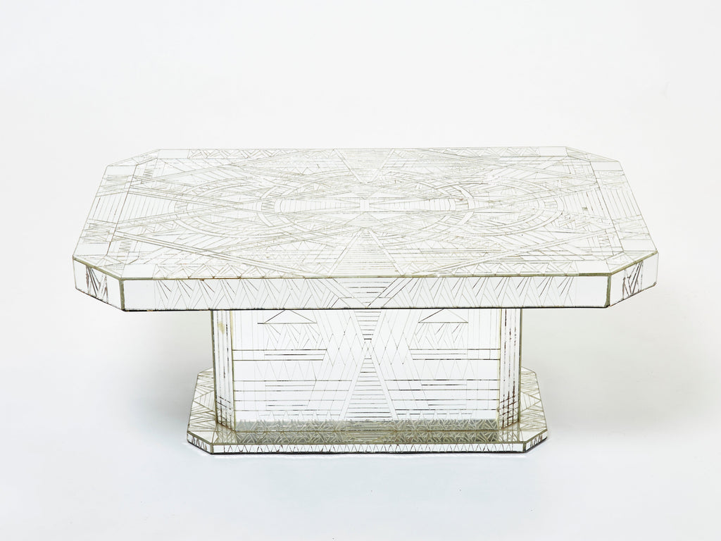 Mirror mosaic coffee table by Daniel Clement 1970s