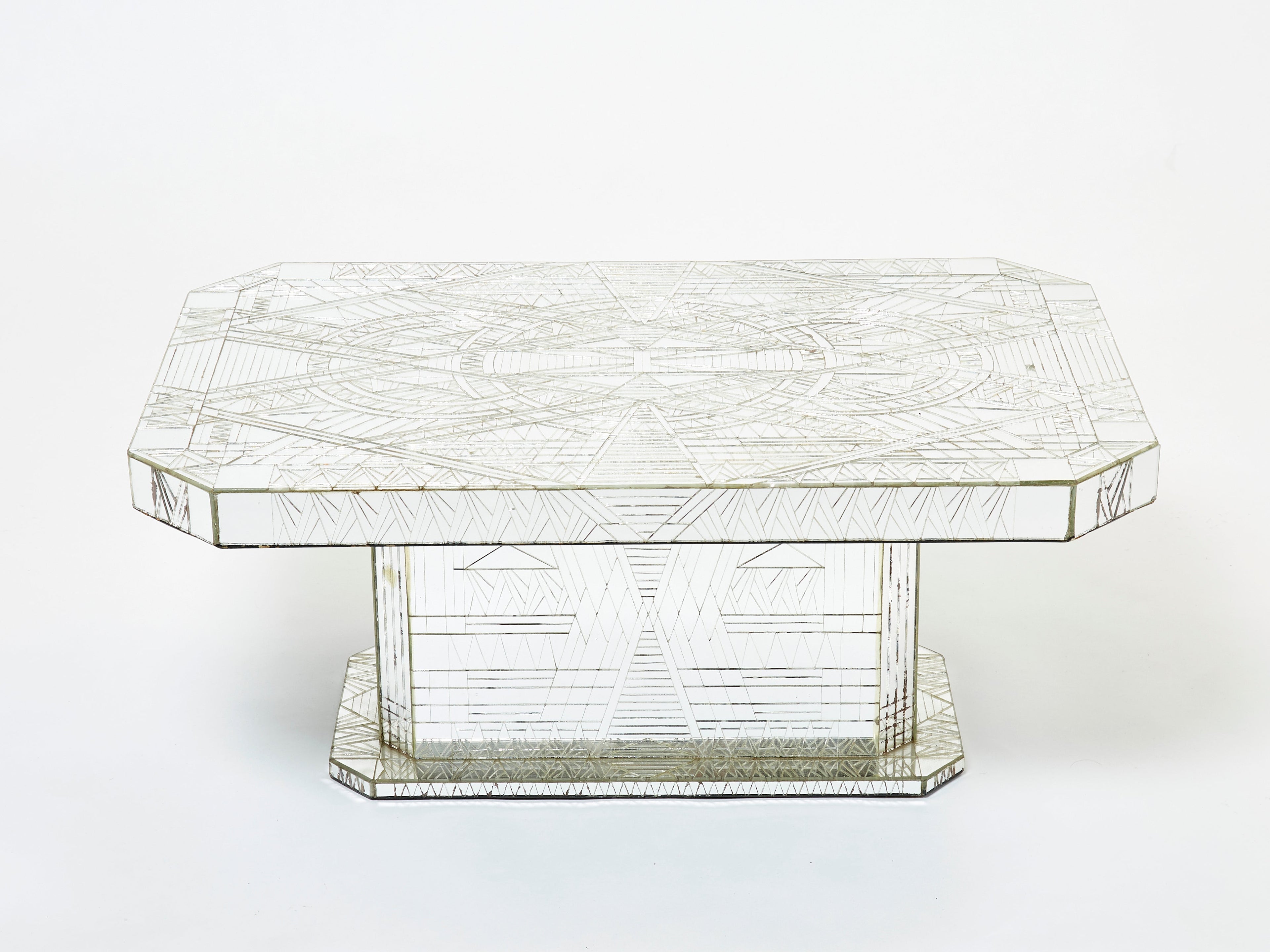 Mirror mosaic coffee table by Daniel Clement 1970s
