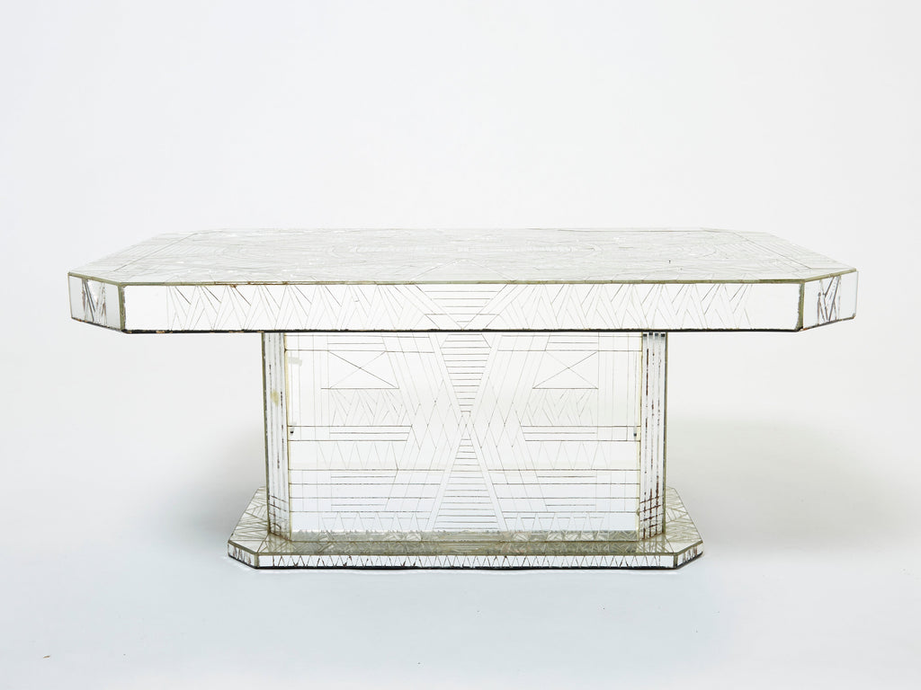 Mirror mosaic coffee table by Daniel Clement 1970s