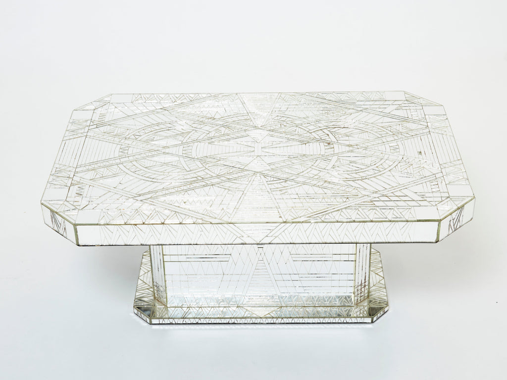 Mirror mosaic coffee table by Daniel Clement 1970s