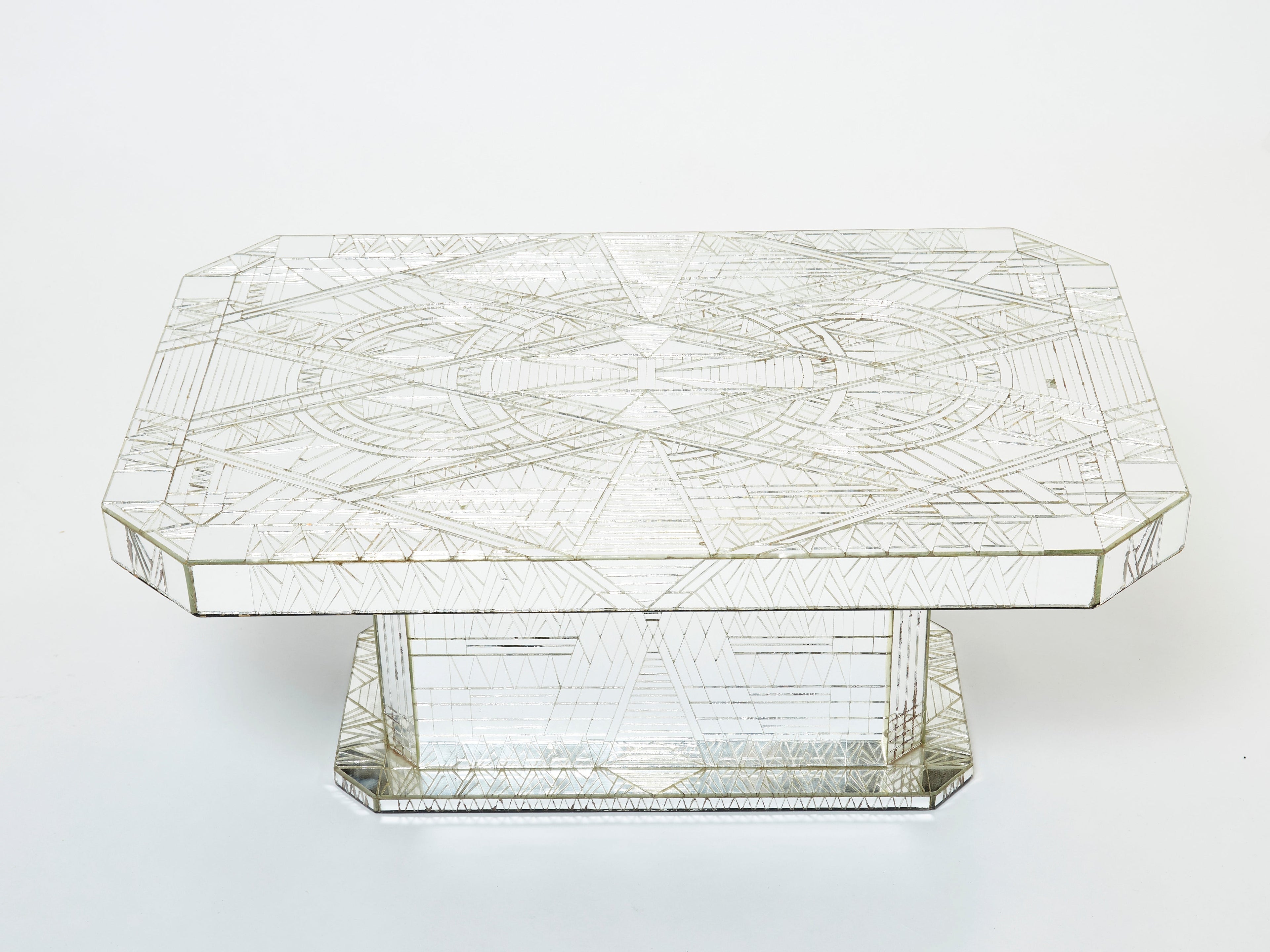 Mirror mosaic coffee table by Daniel Clement 1970s