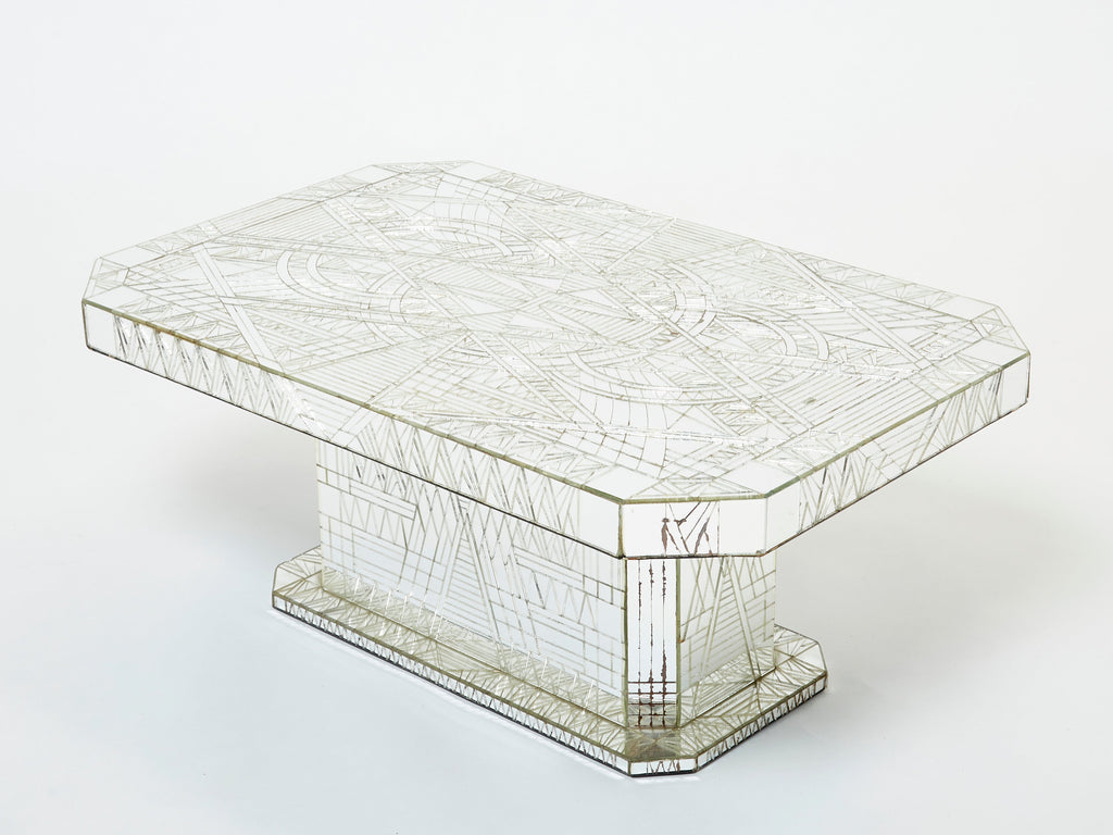 Mirror mosaic coffee table by Daniel Clement 1970s
