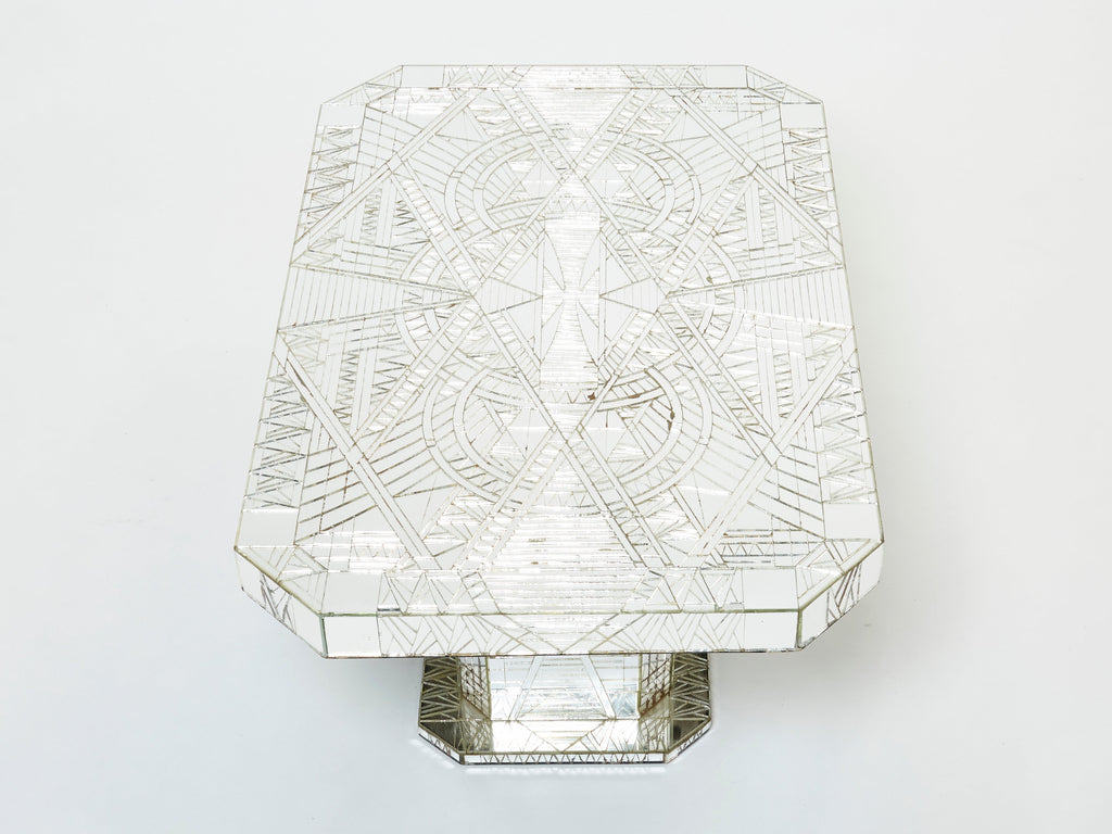 Mirror mosaic coffee table by Daniel Clement 1970s