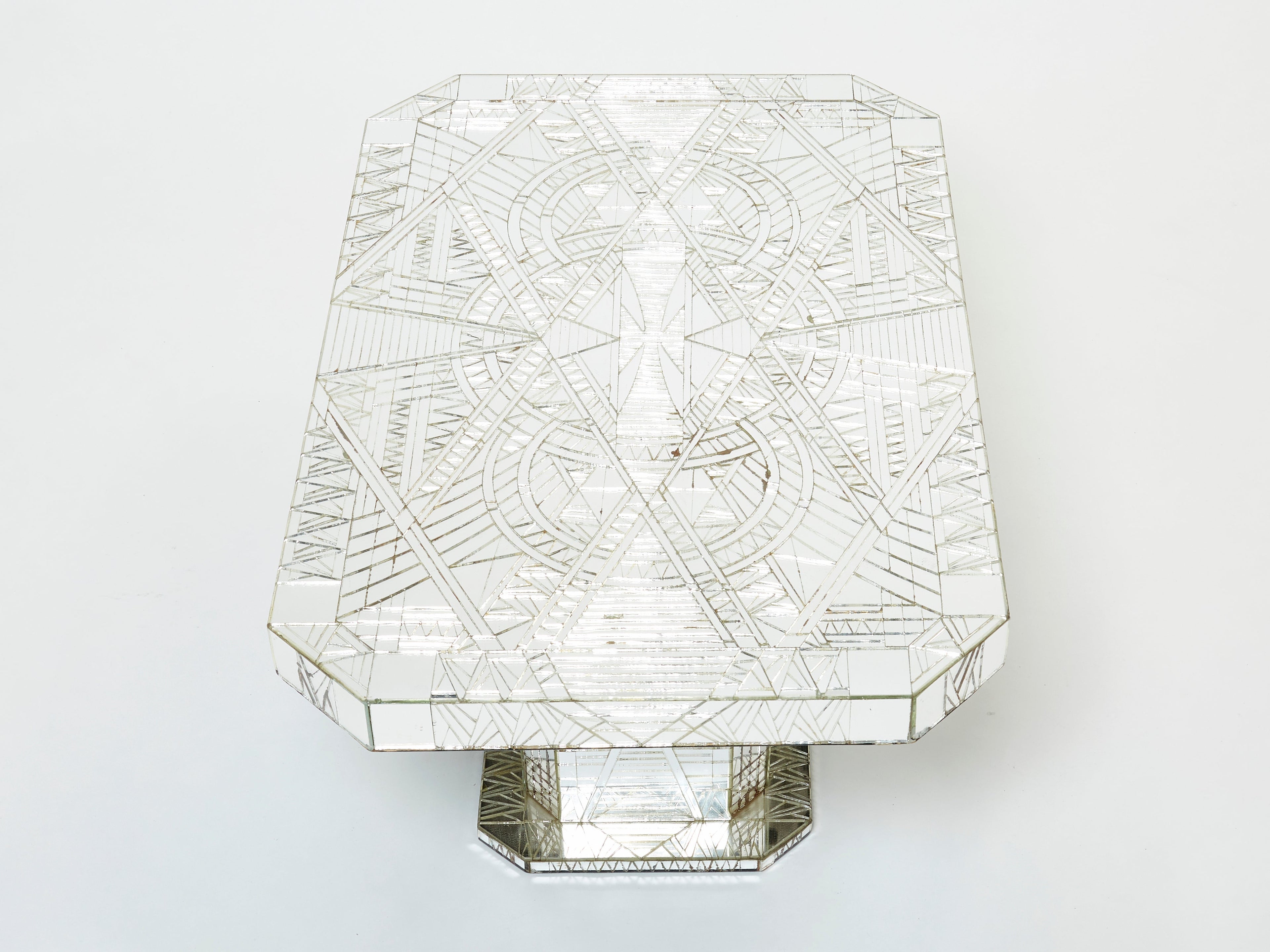 Mirror mosaic coffee table by Daniel Clement 1970s