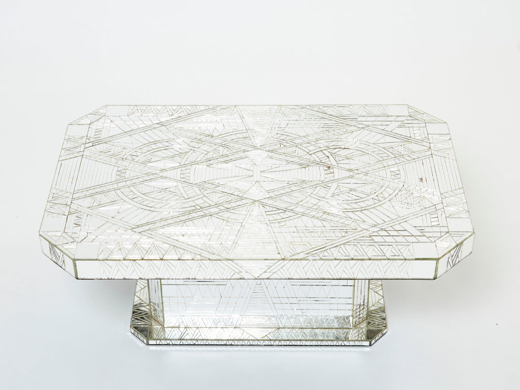 Mirror mosaic coffee table by Daniel Clement 1970s