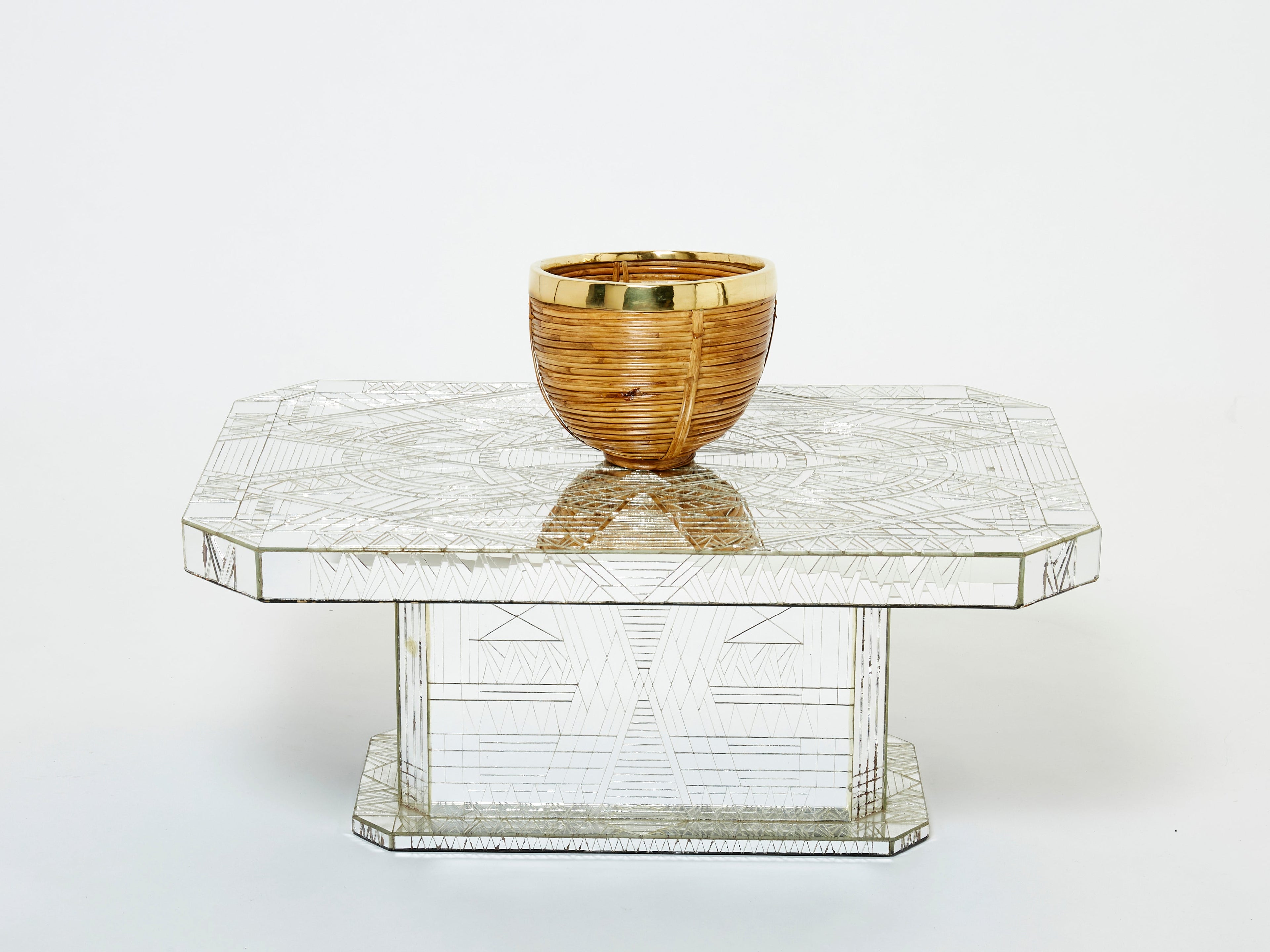 Mirror mosaic coffee table by Daniel Clement 1970s