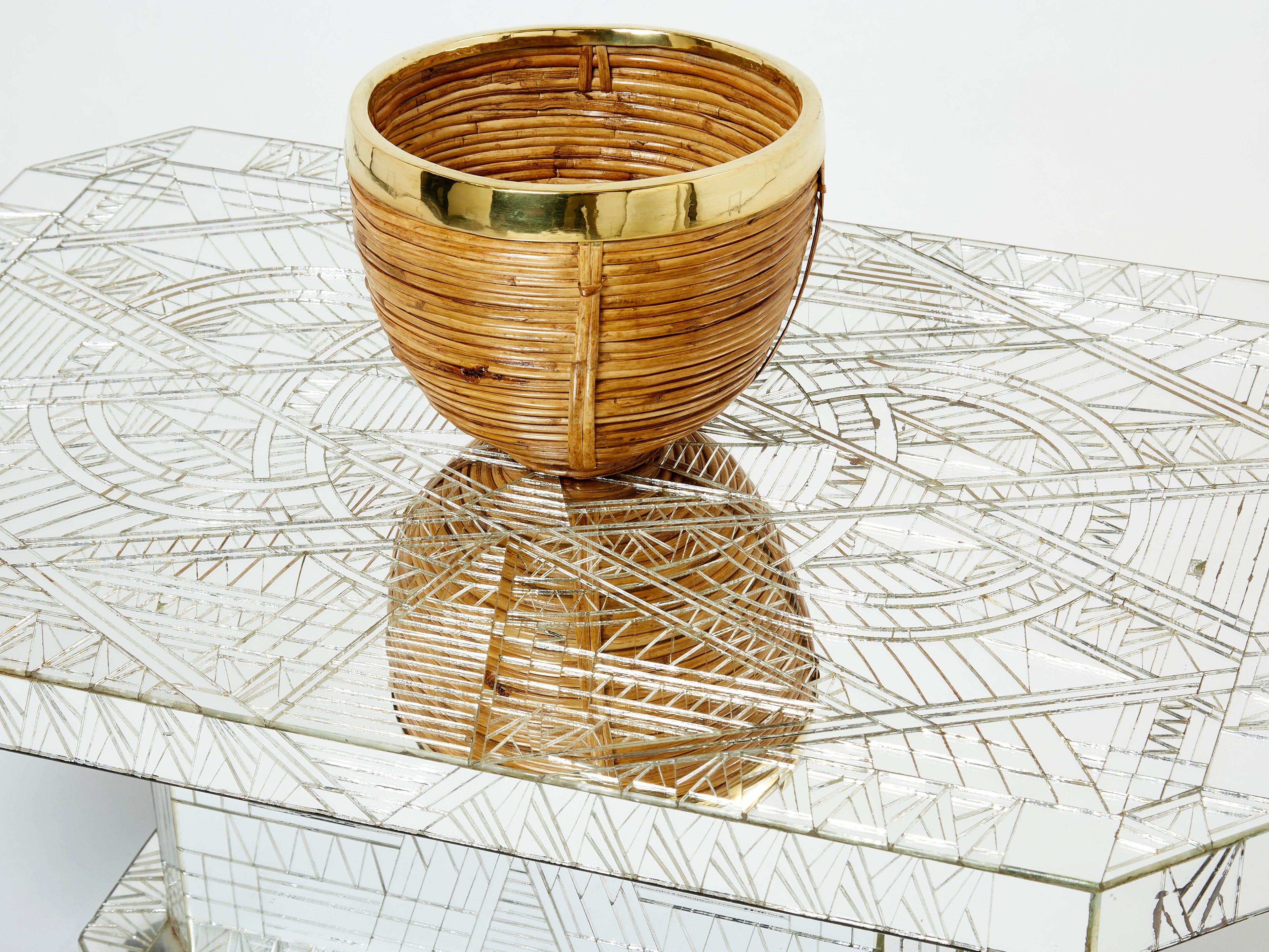 Mirror mosaic coffee table by Daniel Clement 1970s