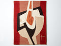 Daniel Drouin abstract red woven wool tapestry “Ombre rouge” 1970