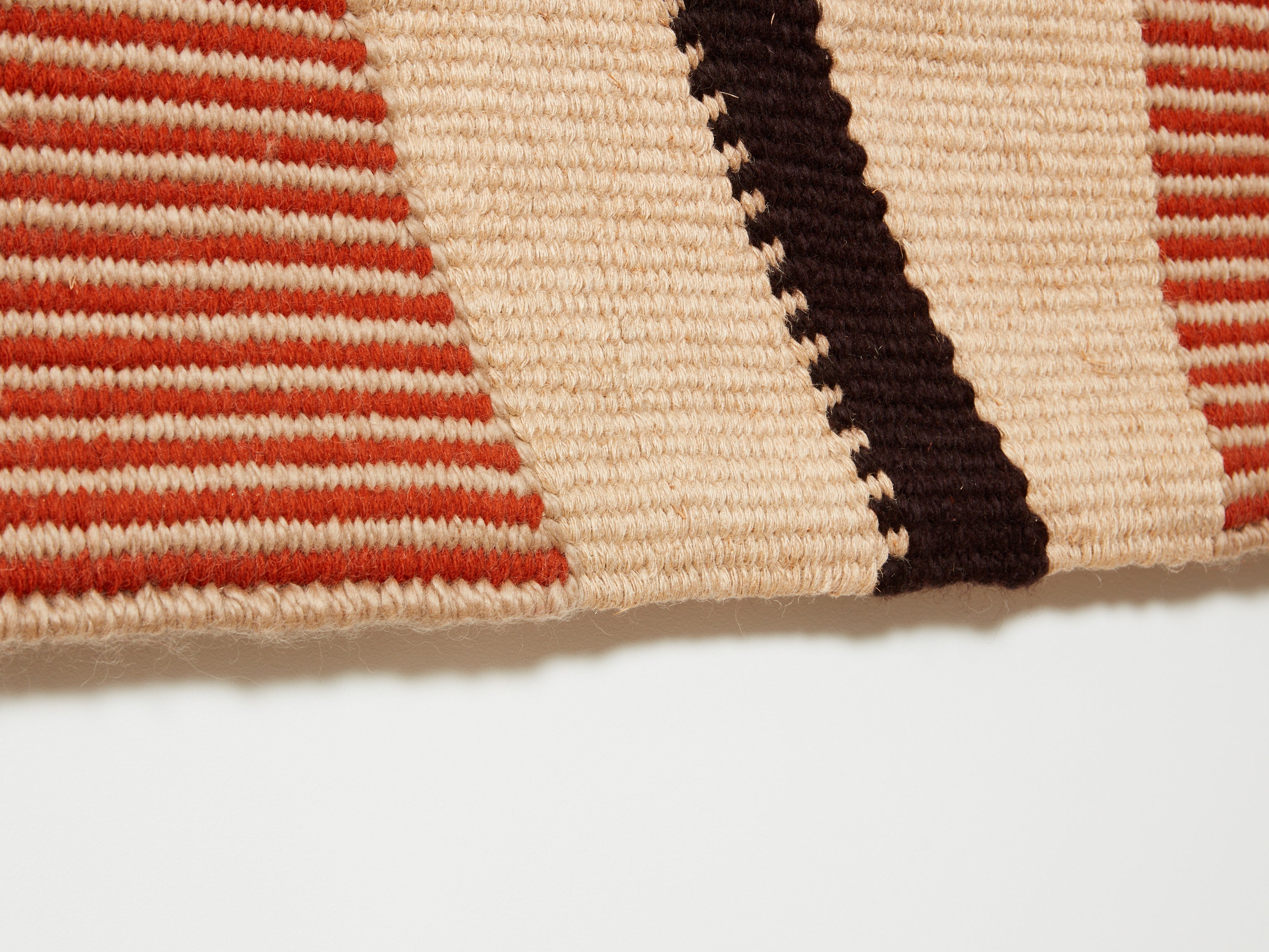 Daniel Drouin abstract red woven wool tapestry “Ombre rouge” 1970