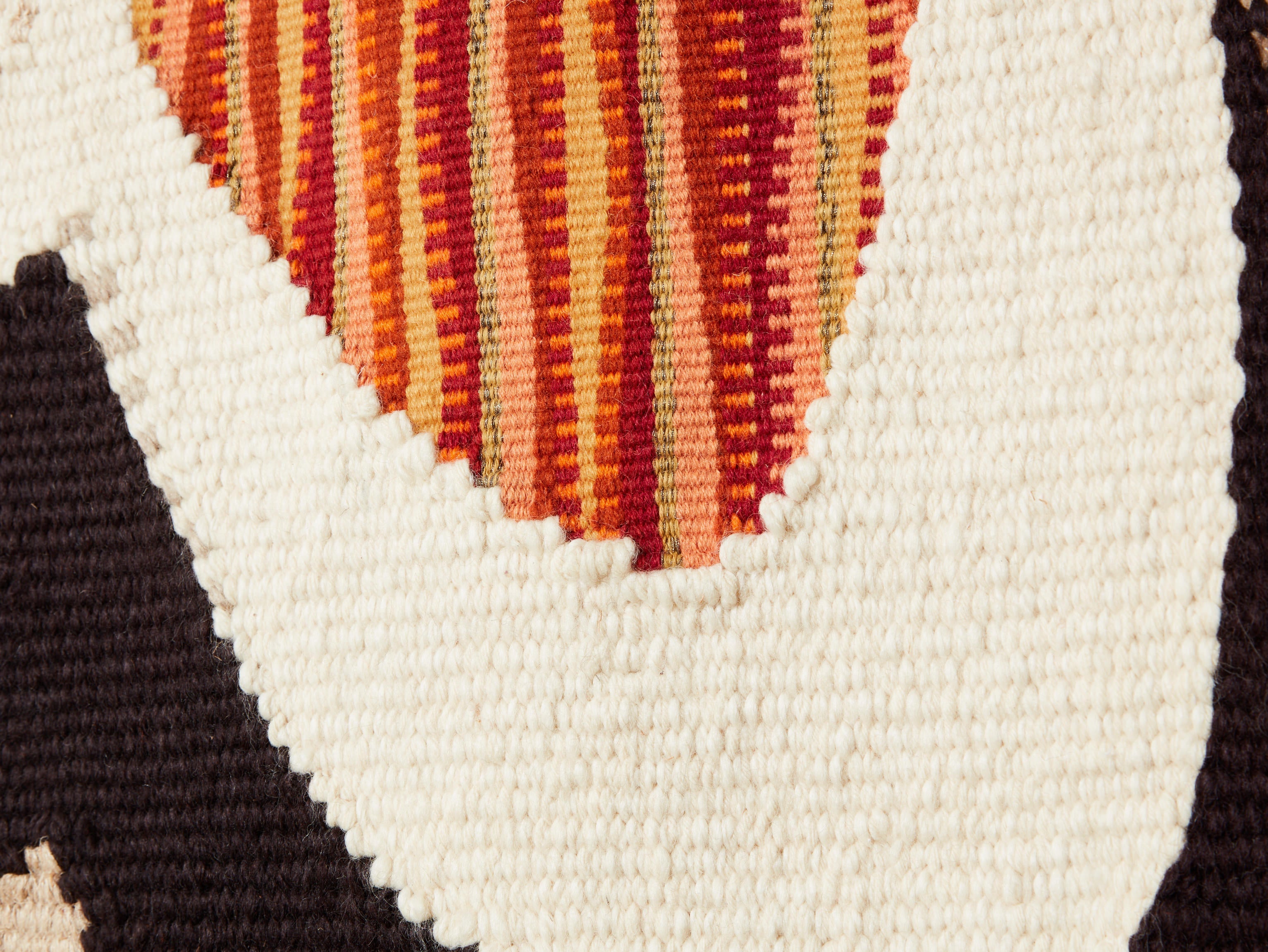 Daniel Drouin abstract red woven wool tapestry “Ombre rouge” 1970