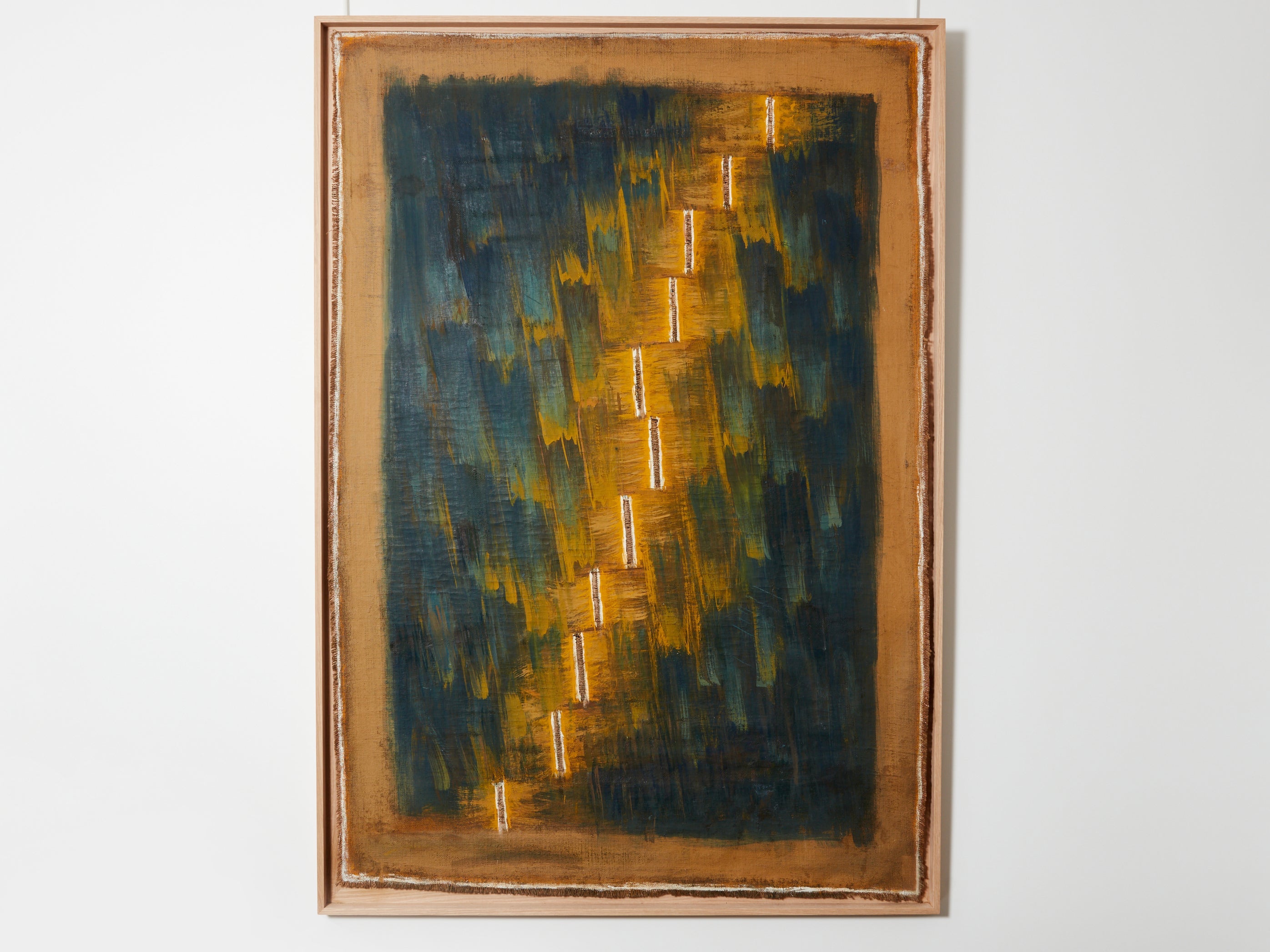 Danil Panagopoulos large oil on jute framed 1989