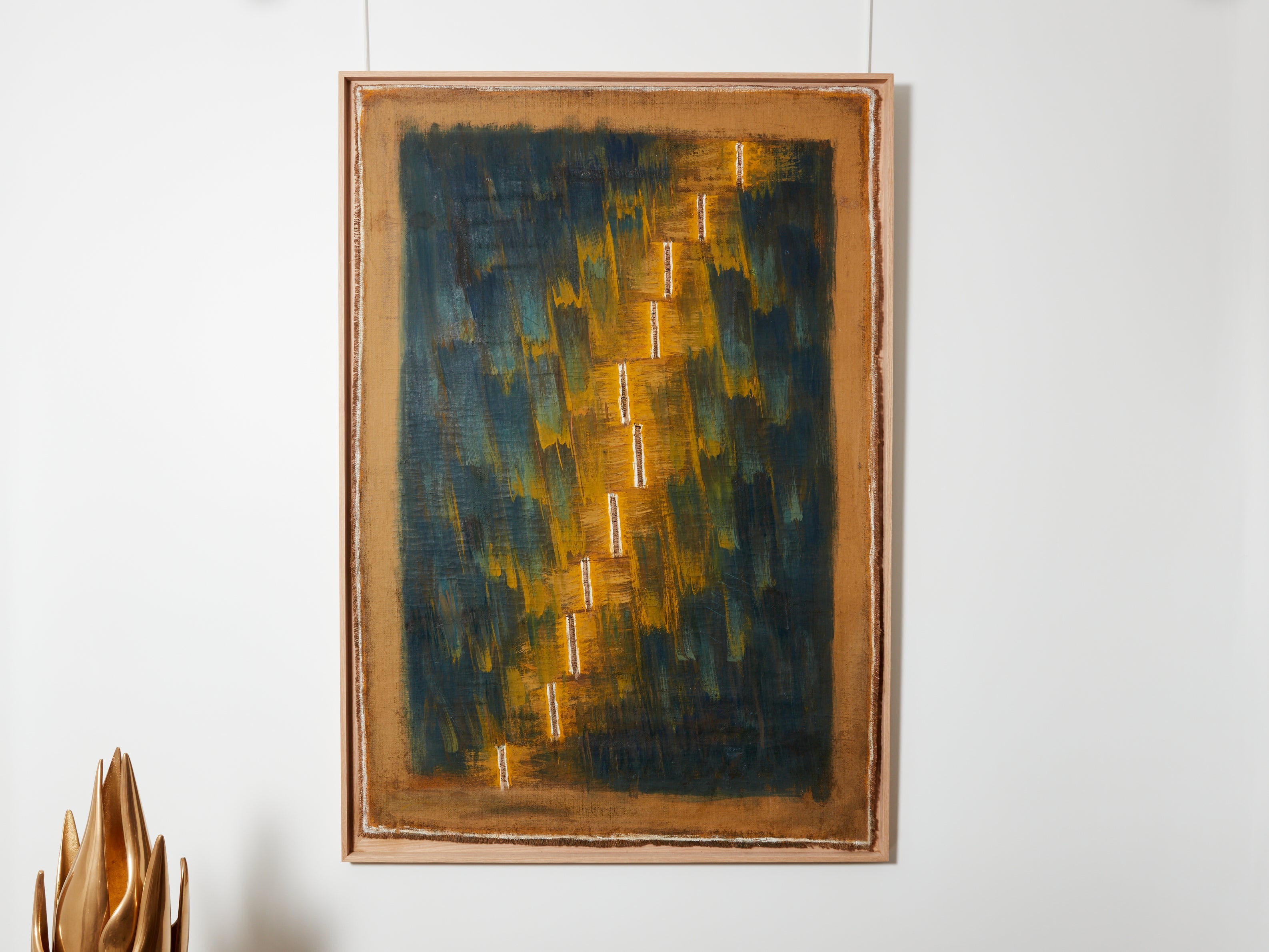 Danil Panagopoulos large oil on jute framed 1989