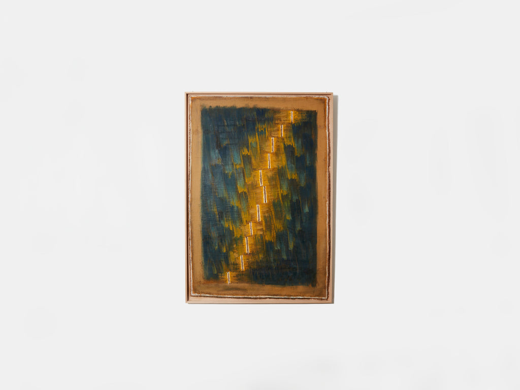 Danil Panagopoulos large oil on jute framed 1989