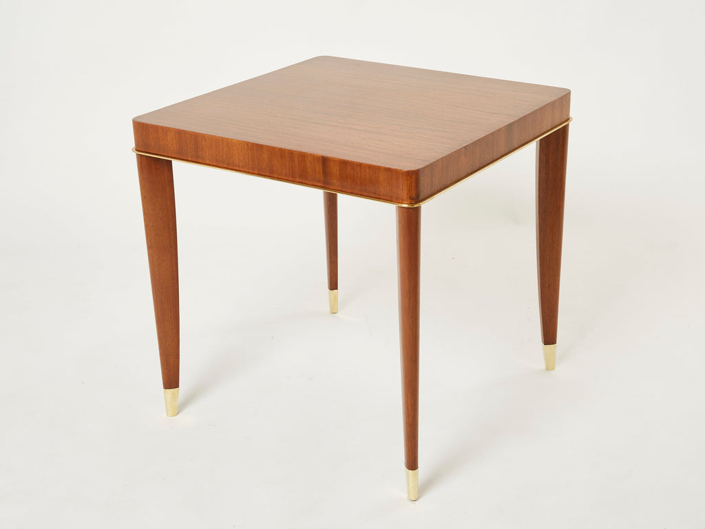 De Coene Frères Art deco mahogany brass game table 1930s