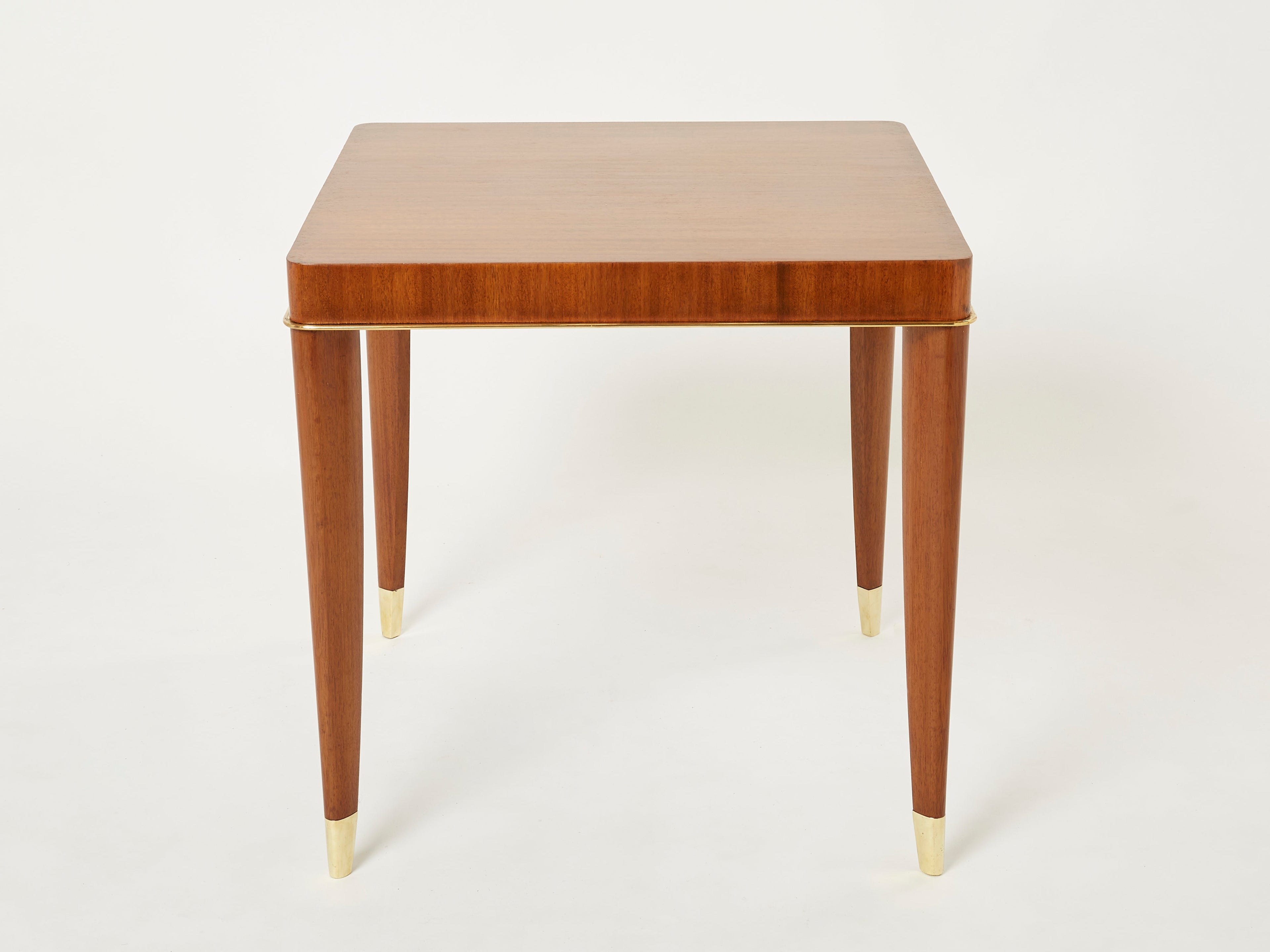 De Coene Frères Art deco mahogany brass game table 1930s