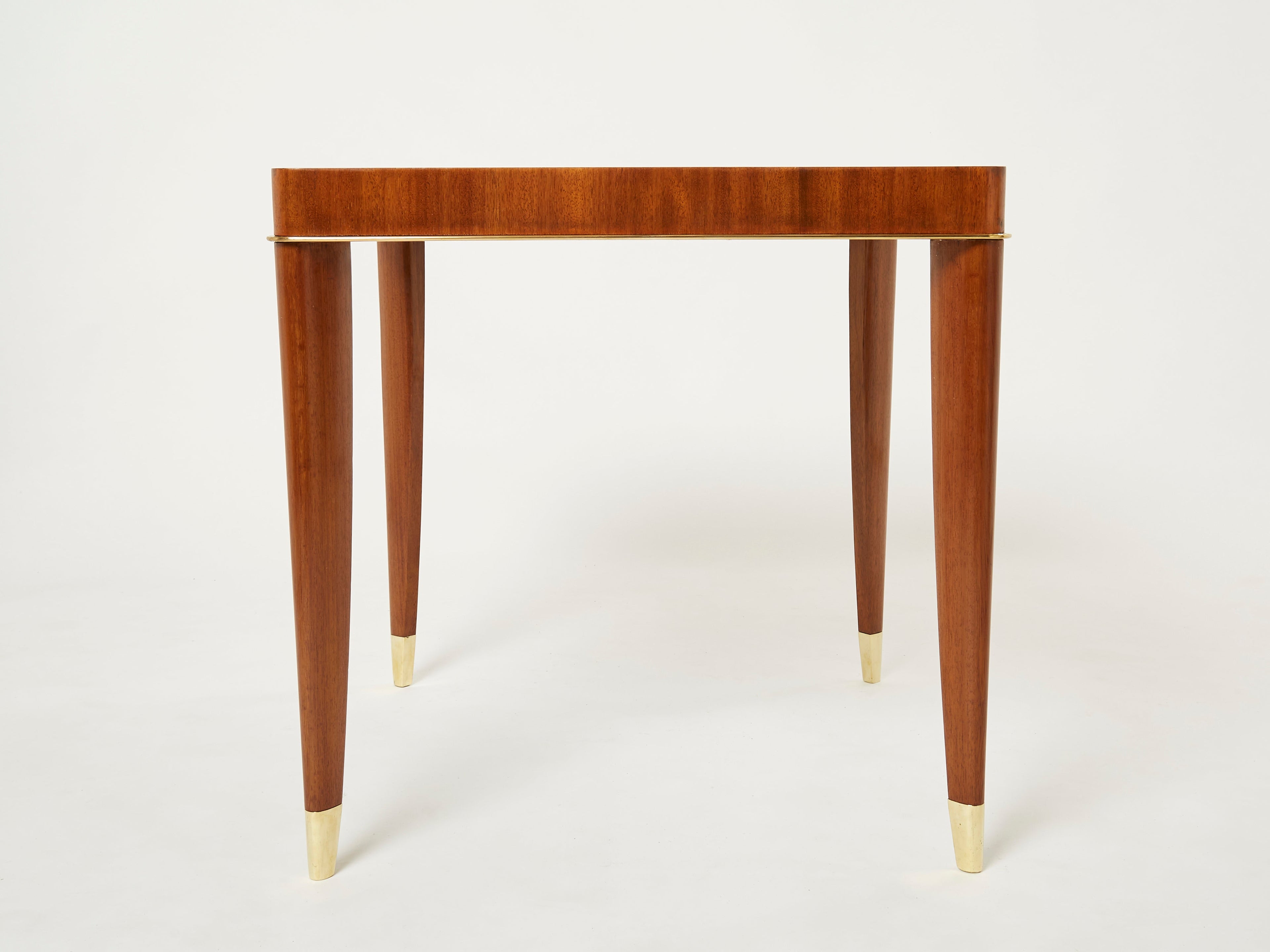 De Coene Frères Art deco mahogany brass game table 1930s