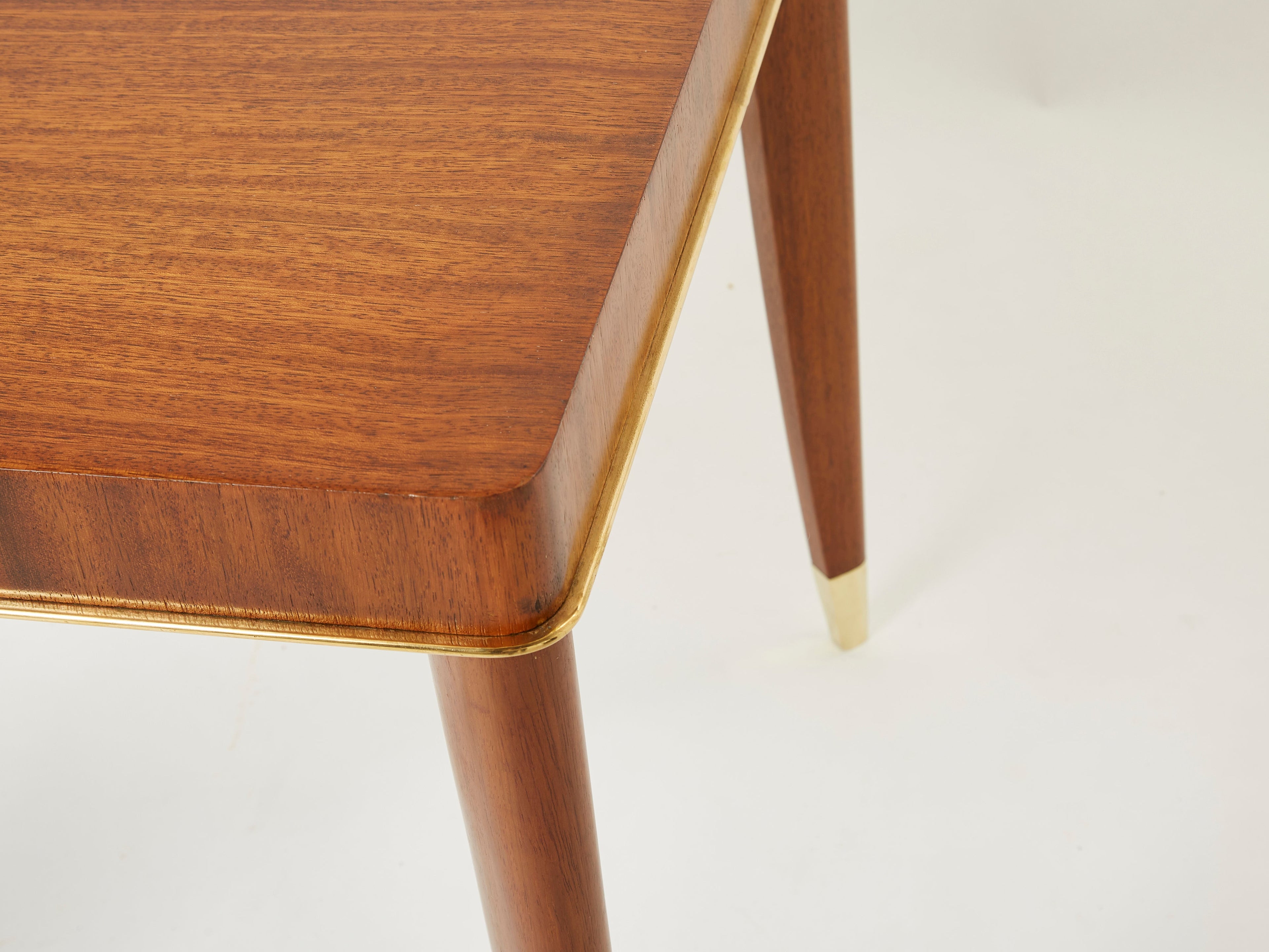 De Coene Frères Art deco mahogany brass game table 1930s
