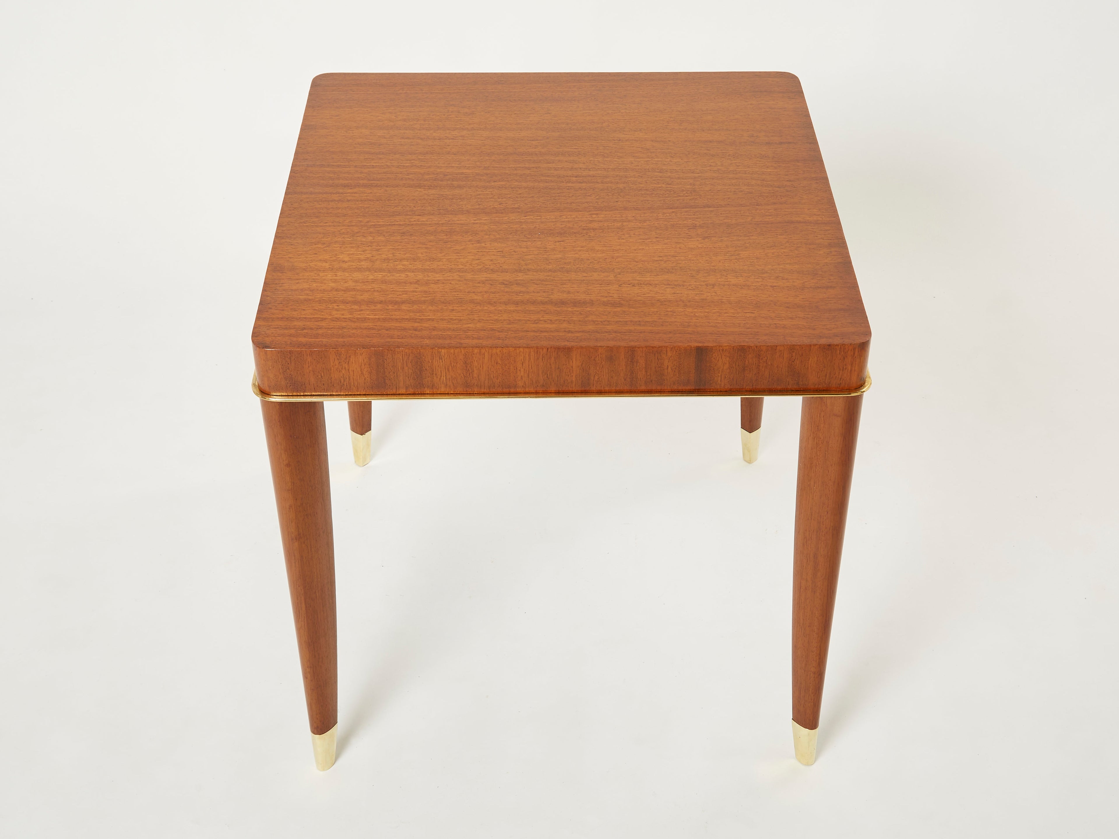 De Coene Frères Art deco mahogany brass game table 1930s