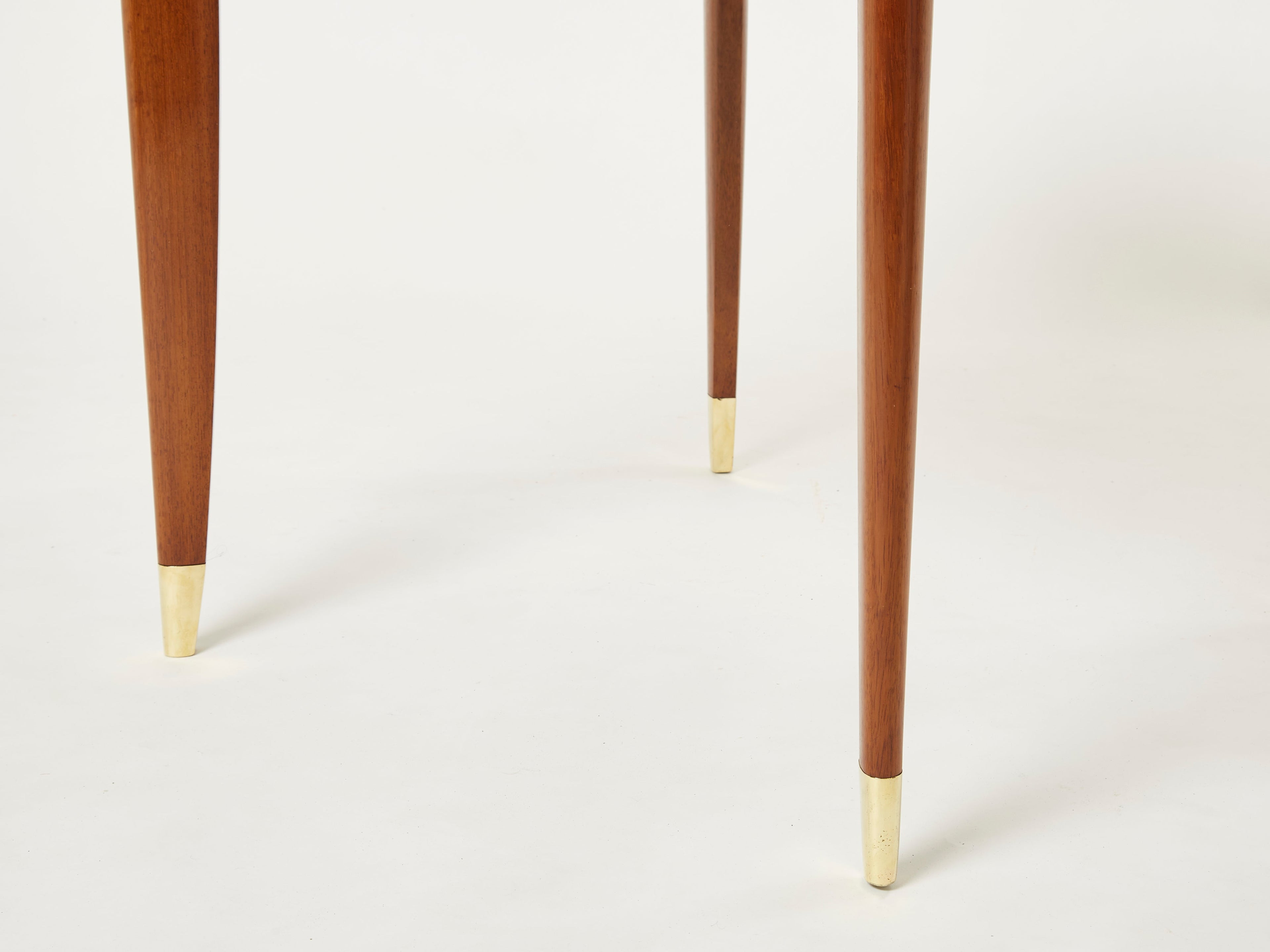 De Coene Frères Art deco mahogany brass game table 1930s