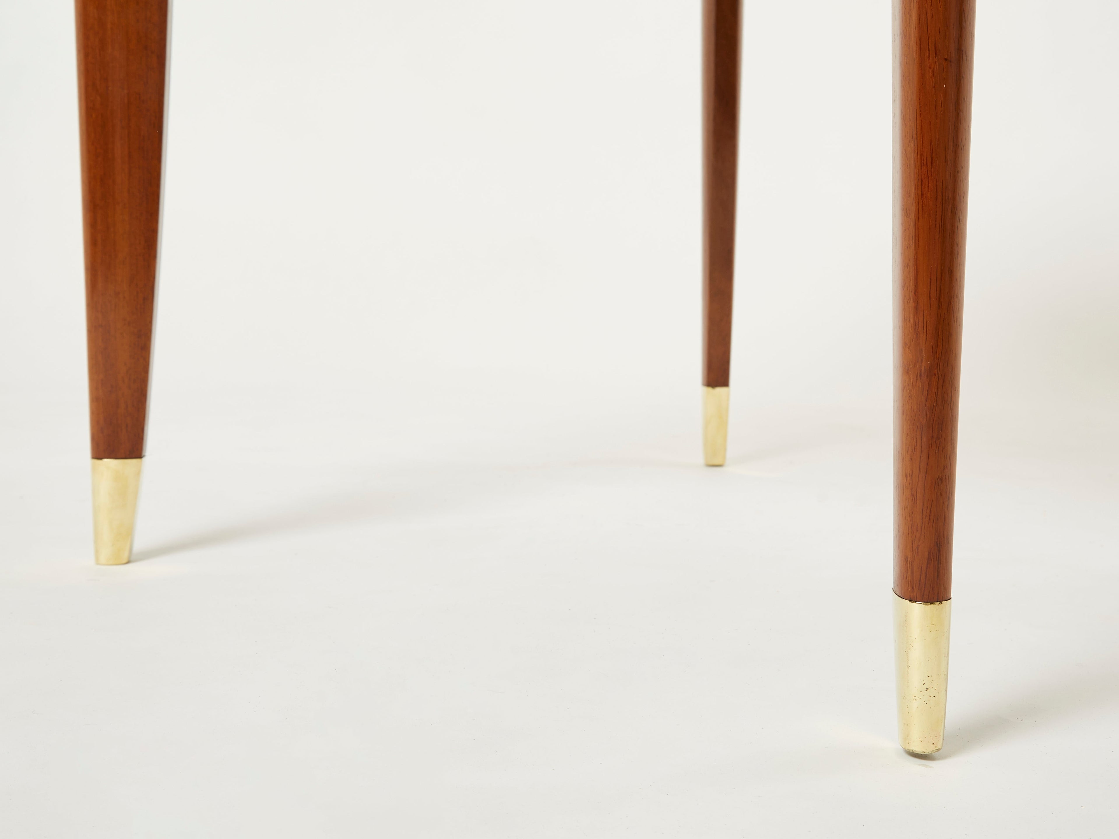 De Coene Frères Art deco mahogany brass game table 1930s