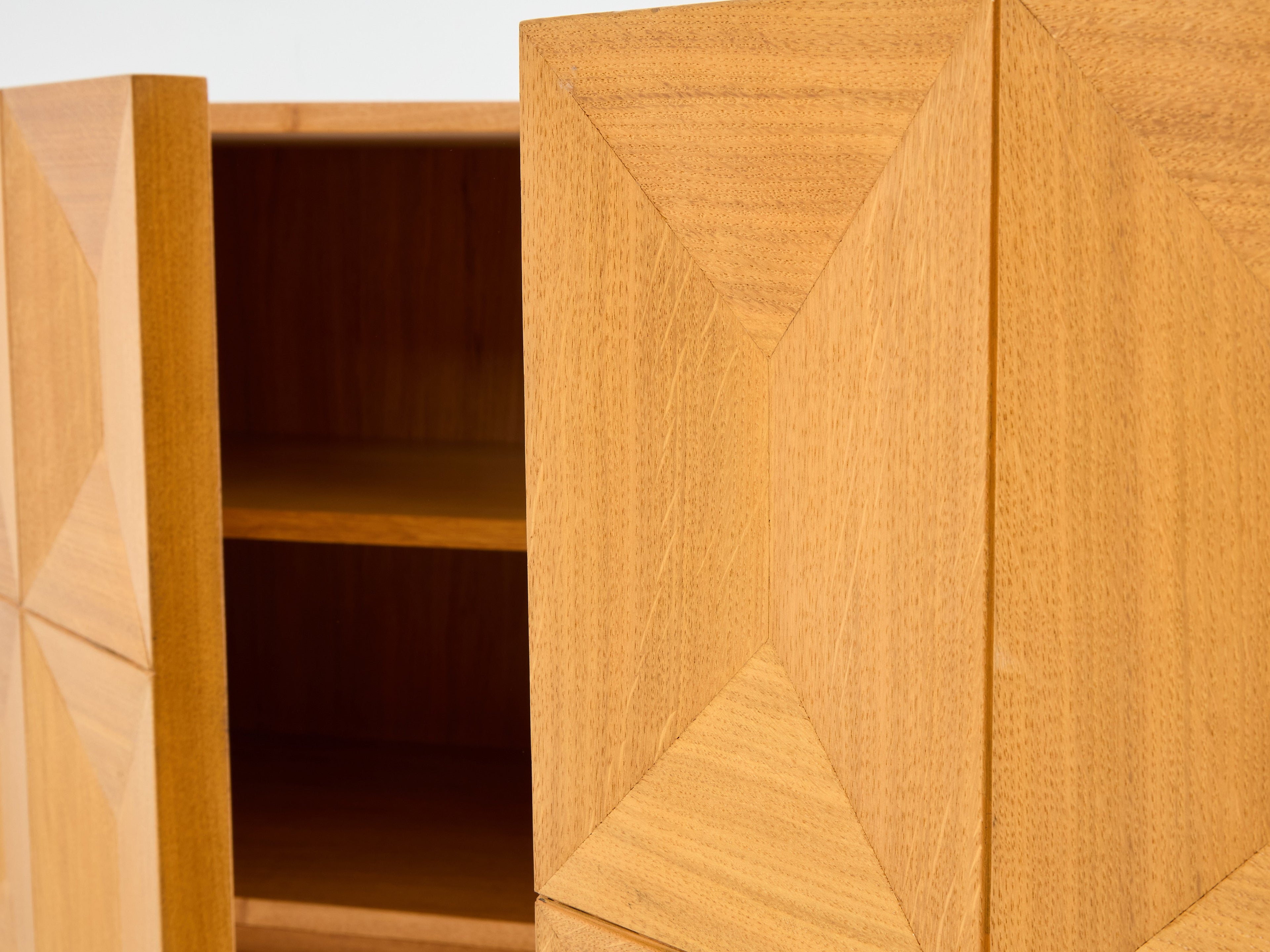 De Coene Frères brutalist oak bedside tables 1970