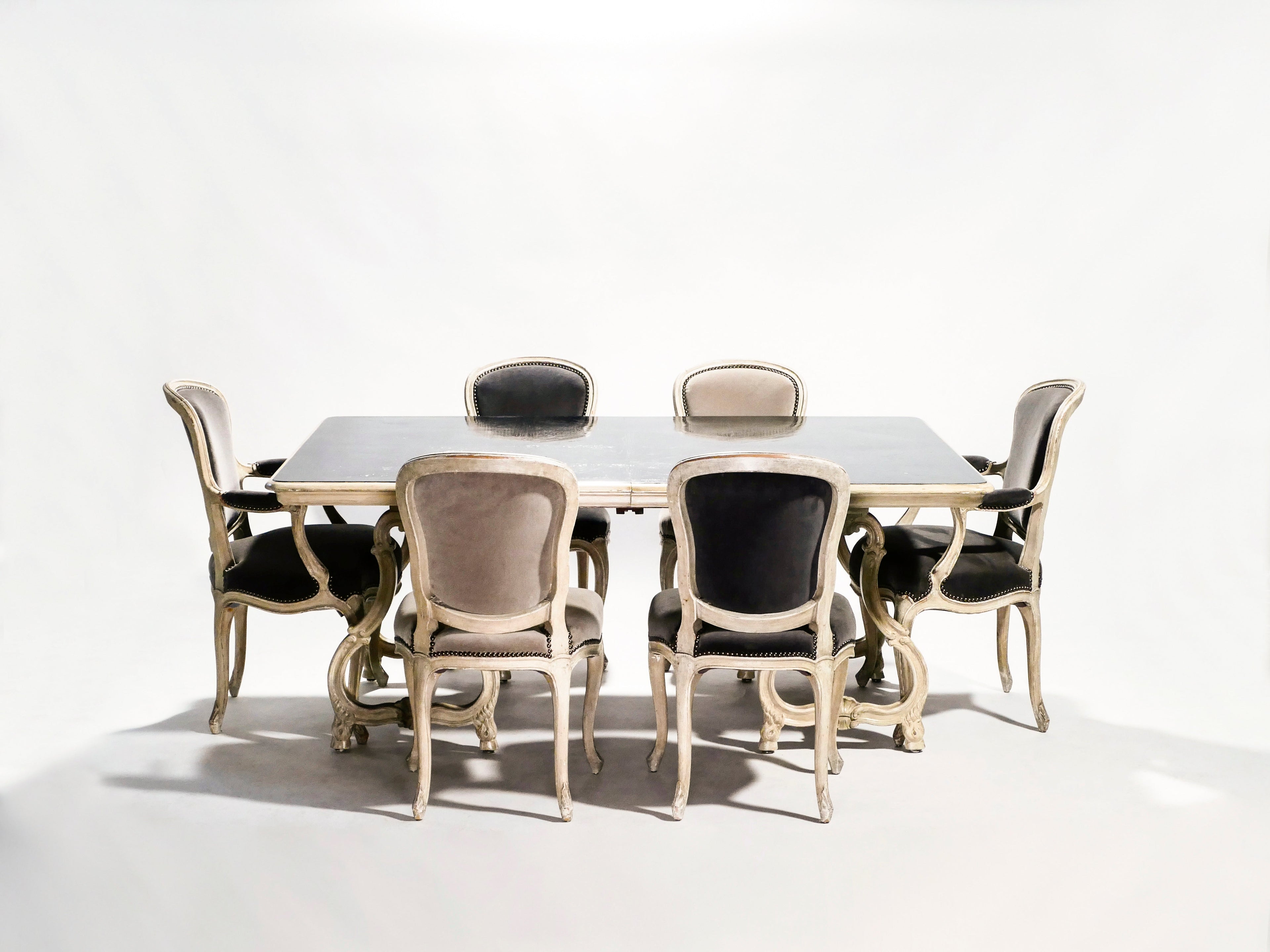 Early XXth century stamped Maison Jansen Regence dining table