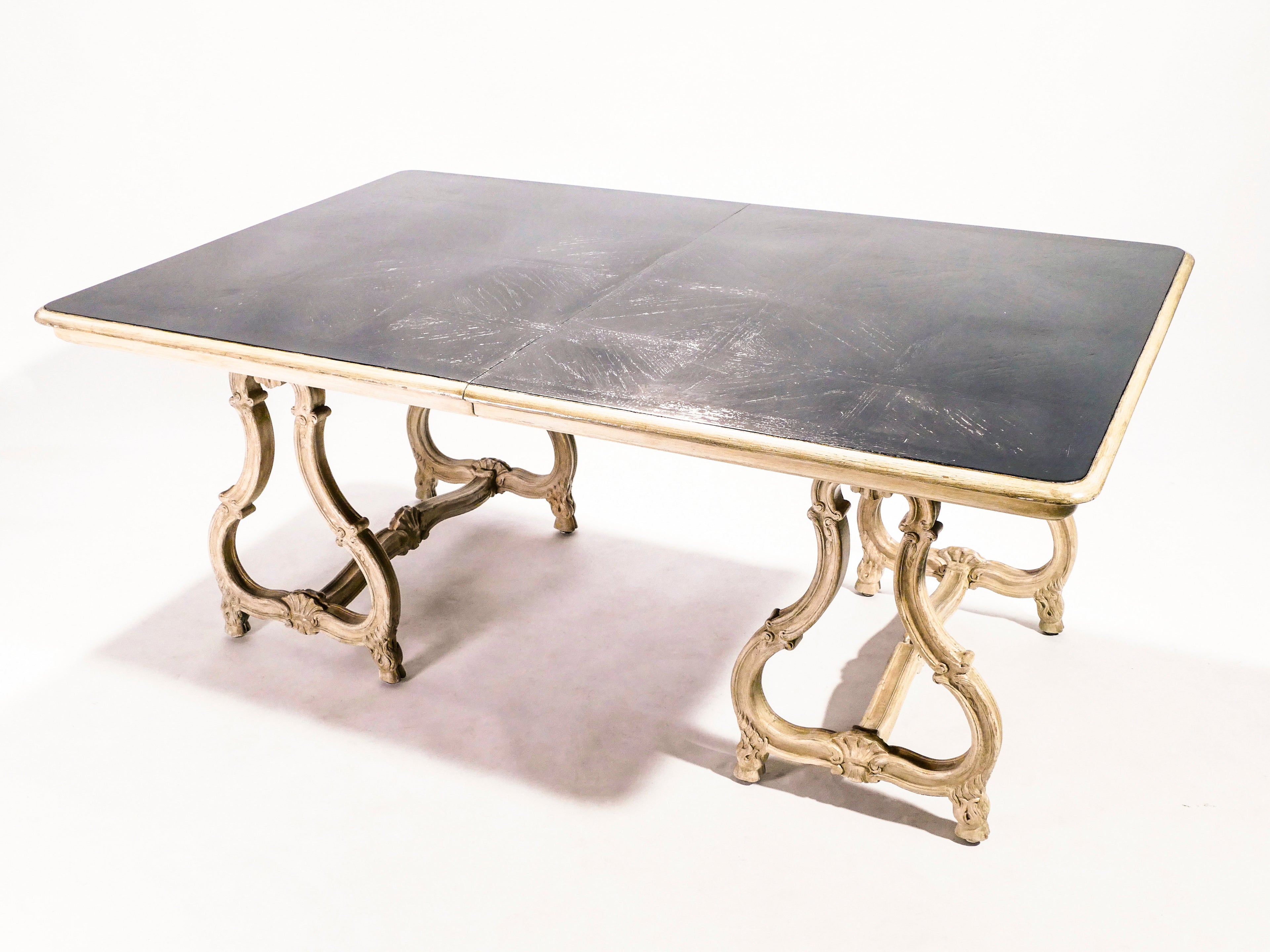 Early XXth century stamped Maison Jansen Regence dining table
