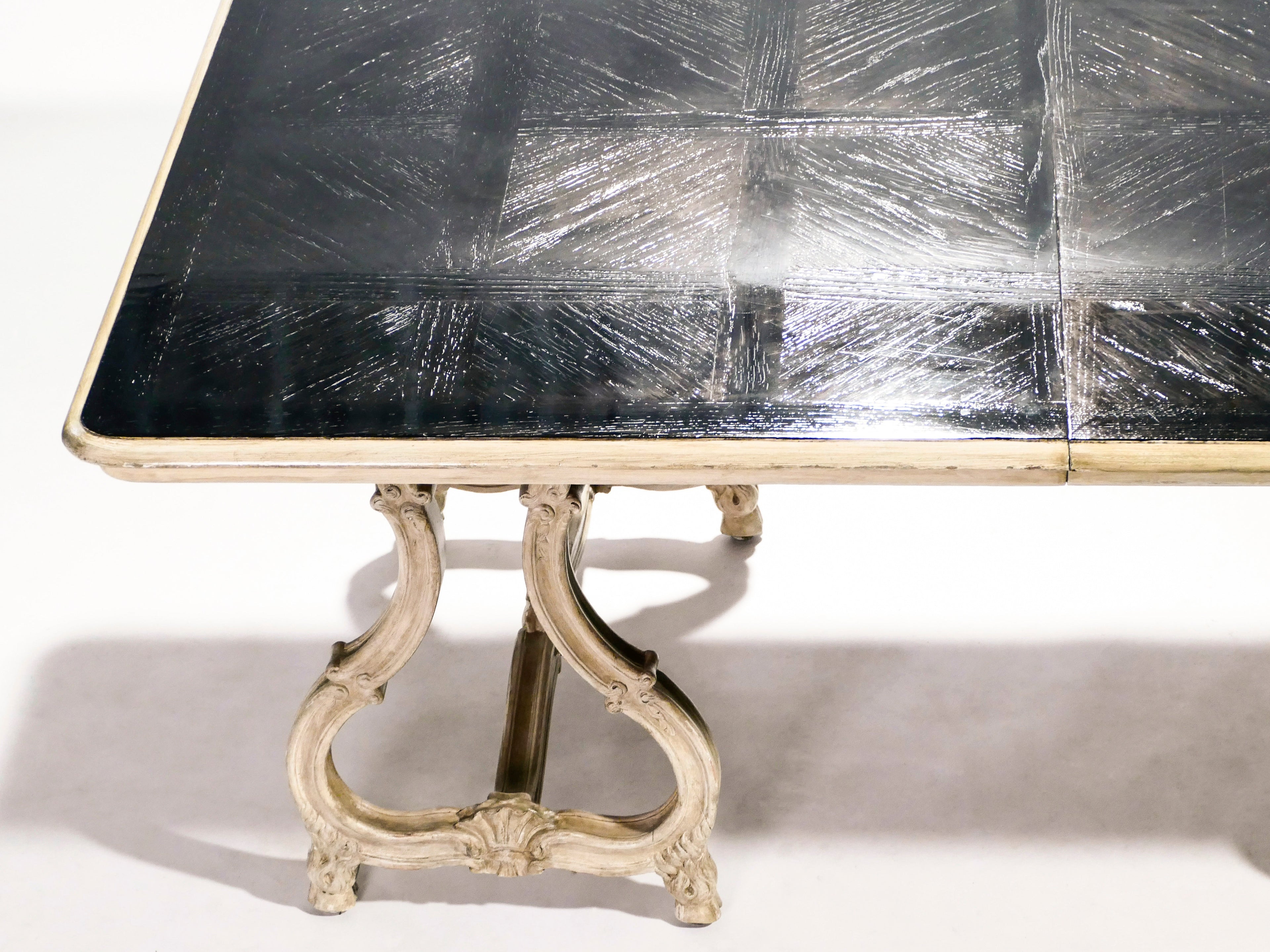 Early XXth century stamped Maison Jansen Regence dining table