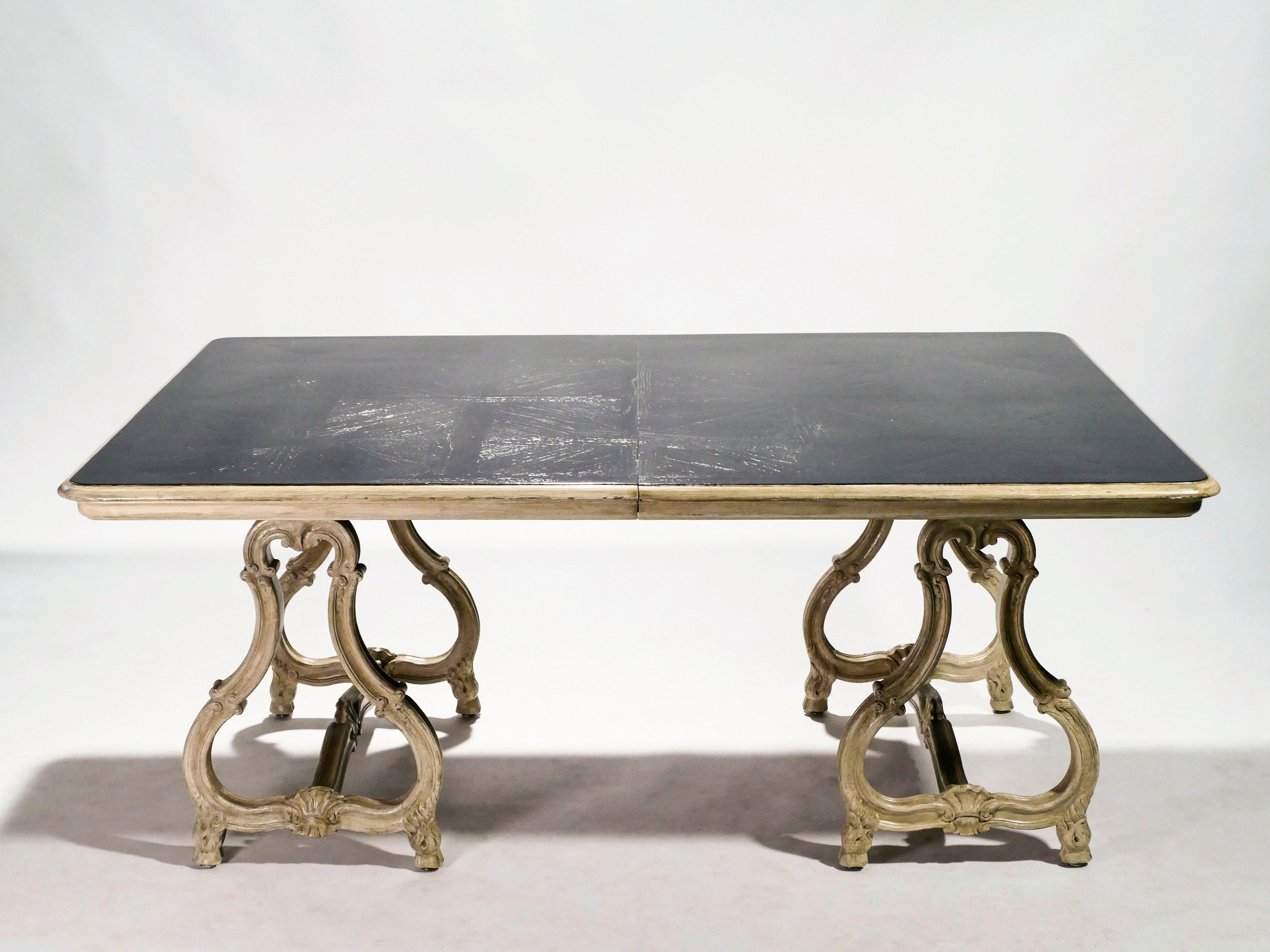 Early XXth century stamped Maison Jansen Regence dining table