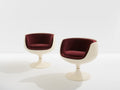 Eero Aarnio pair of Cognac chairs fiberglass alpaca velvet 1967