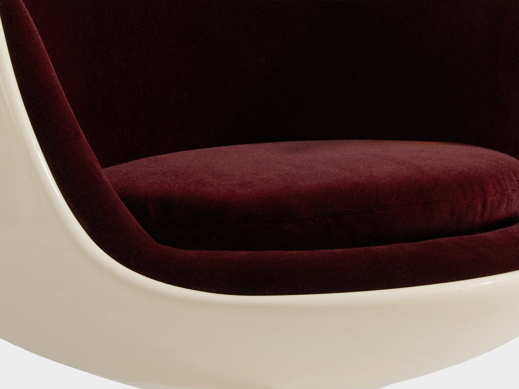 Eero Aarnio pair of Cognac chairs fiberglass alpaca velvet 1967