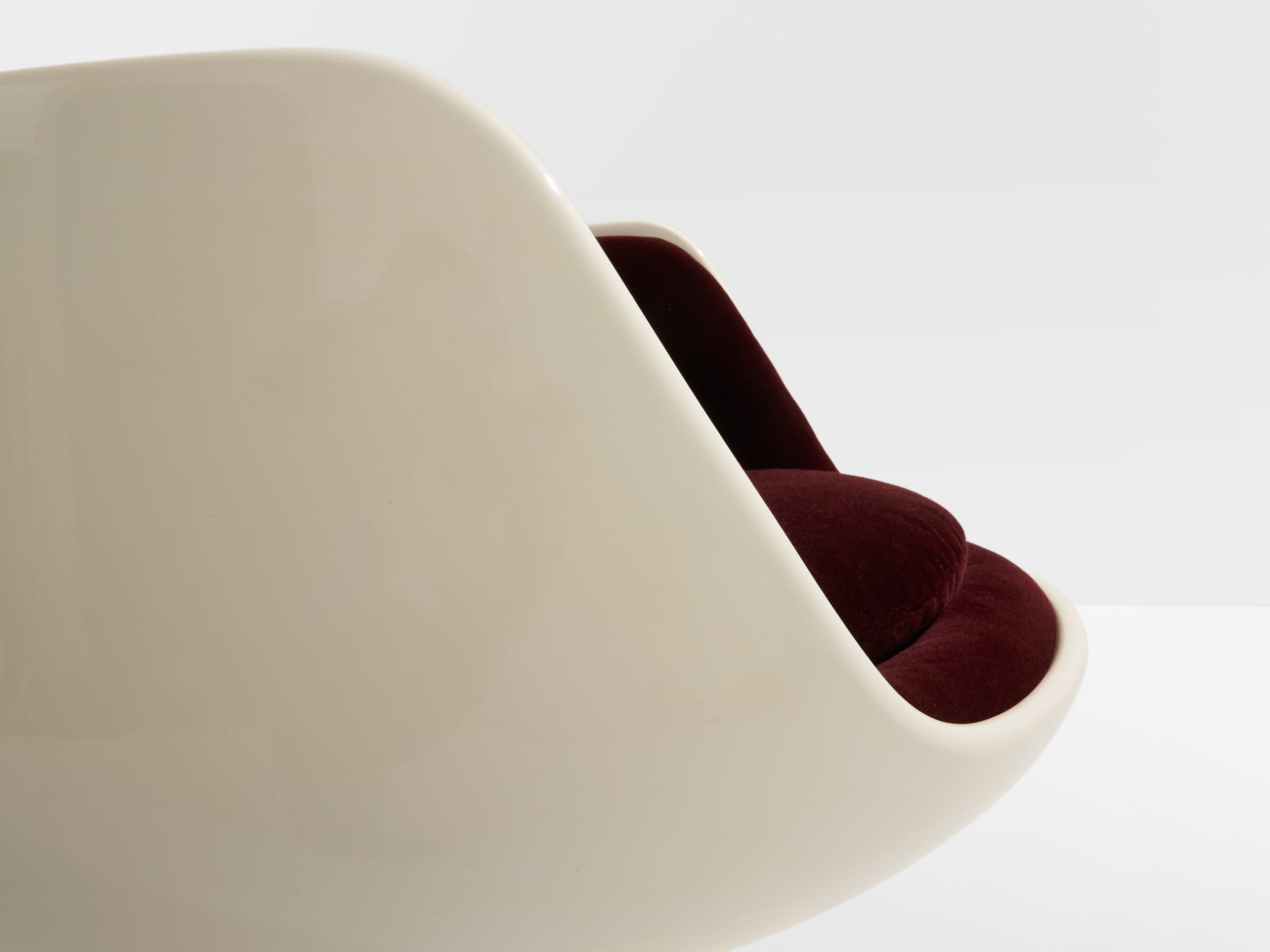 Eero Aarnio pair of Cognac chairs fiberglass alpaca velvet 1967