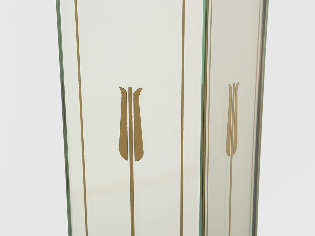 Emilio Lancia mirrored painted wood brass floor lamp 1940