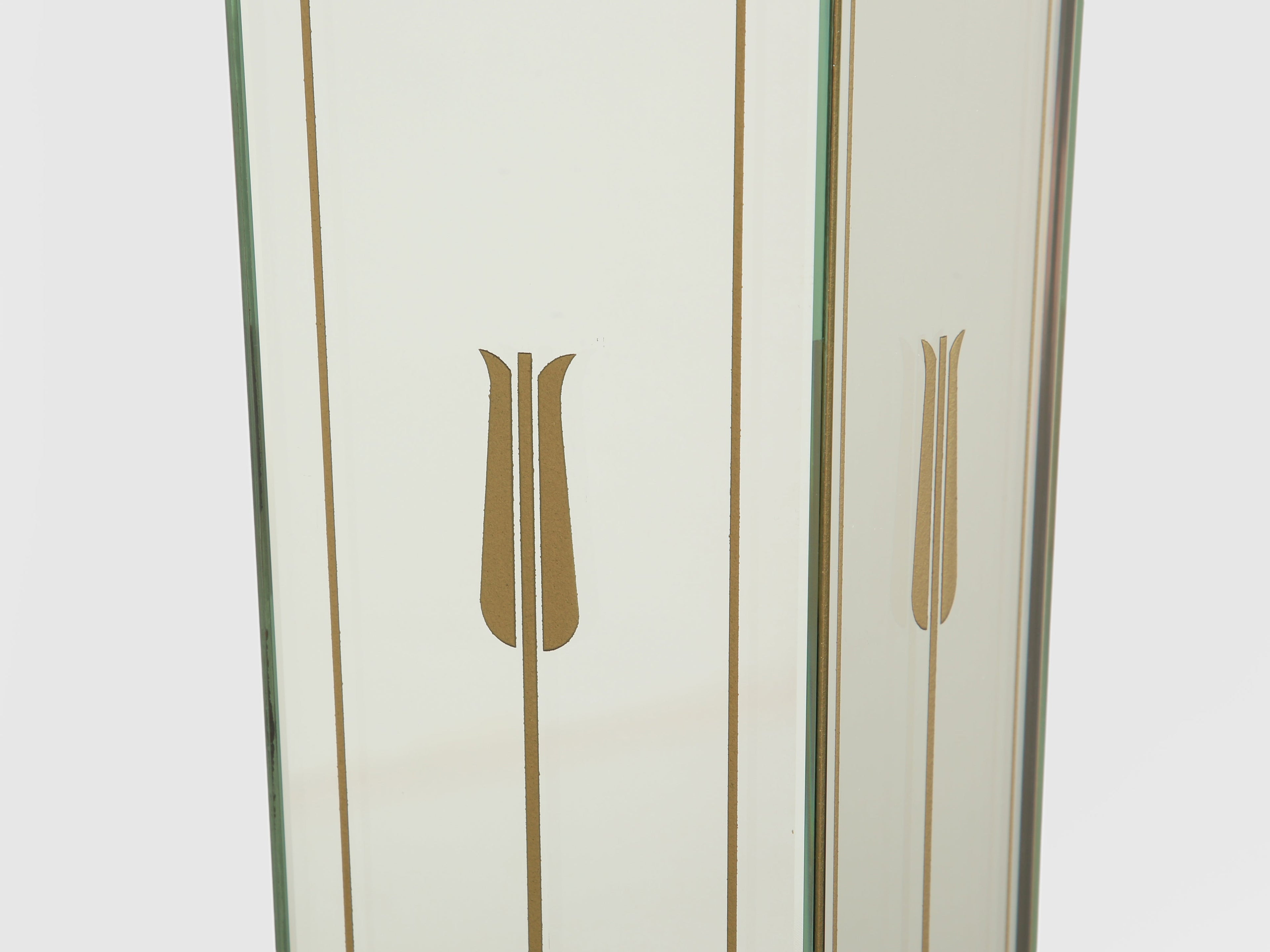 Emilio Lancia mirrored painted wood brass floor lamp 1940