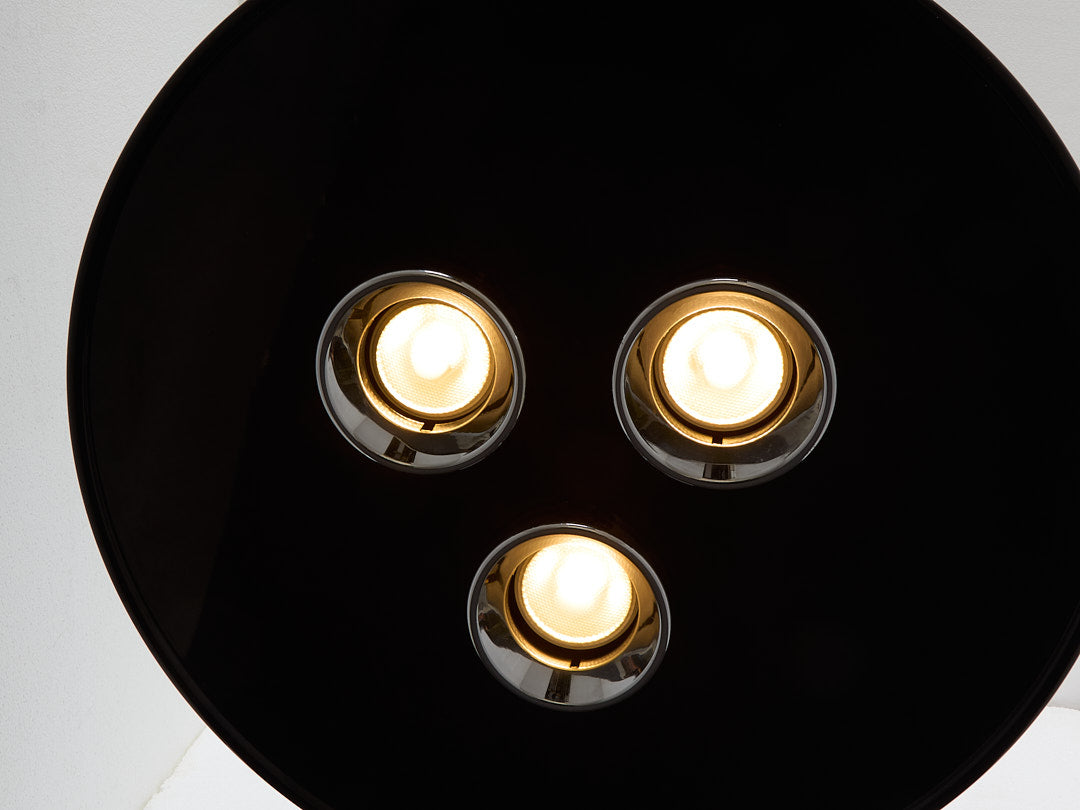 Ettore Sottsass for Stilnovo painted and chromed metal chandelier 1970