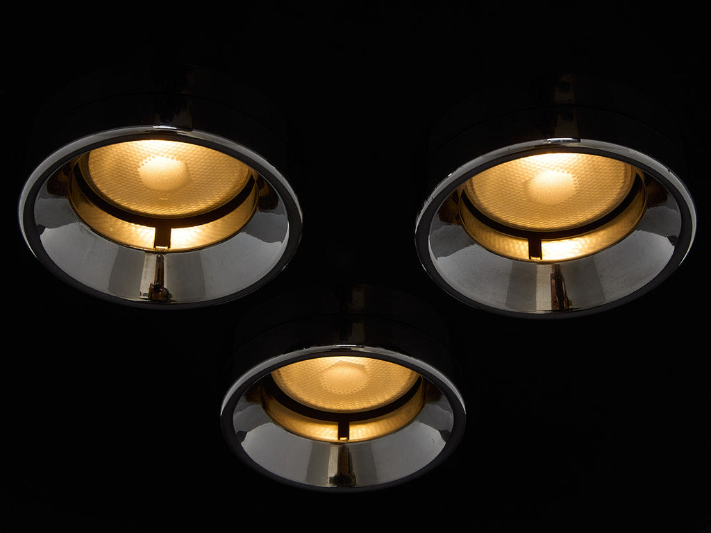 Ettore Sottsass for Stilnovo painted and chromed metal chandelier 1970