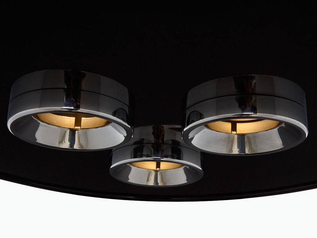 Ettore Sottsass for Stilnovo painted and chromed metal chandelier 1970