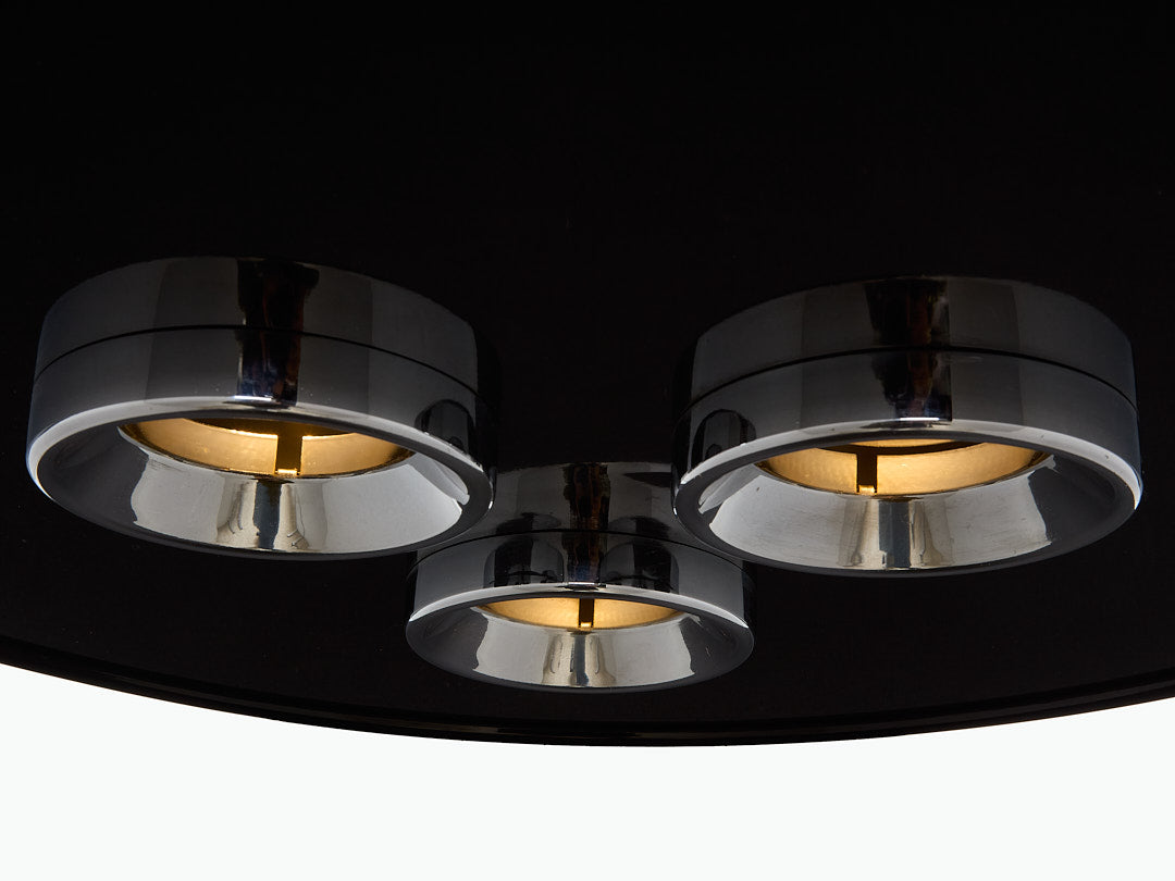 Ettore Sottsass for Stilnovo painted and chromed metal chandelier 1970