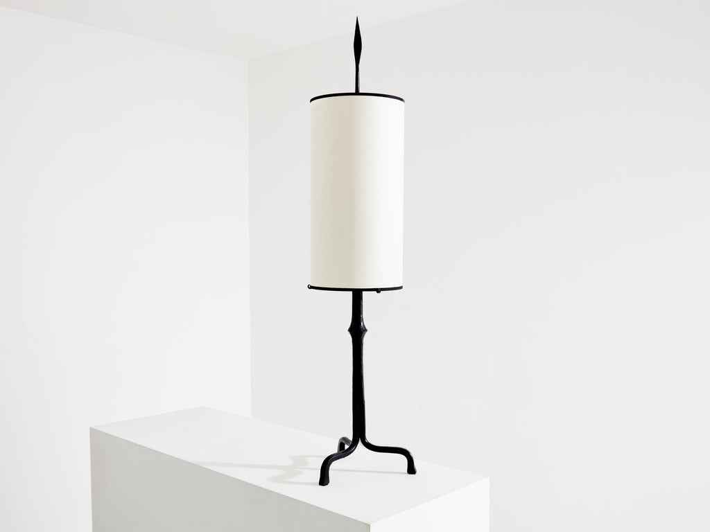 Francis Dewaele & Les Artisans de Marolles wrought iron lamp 1955