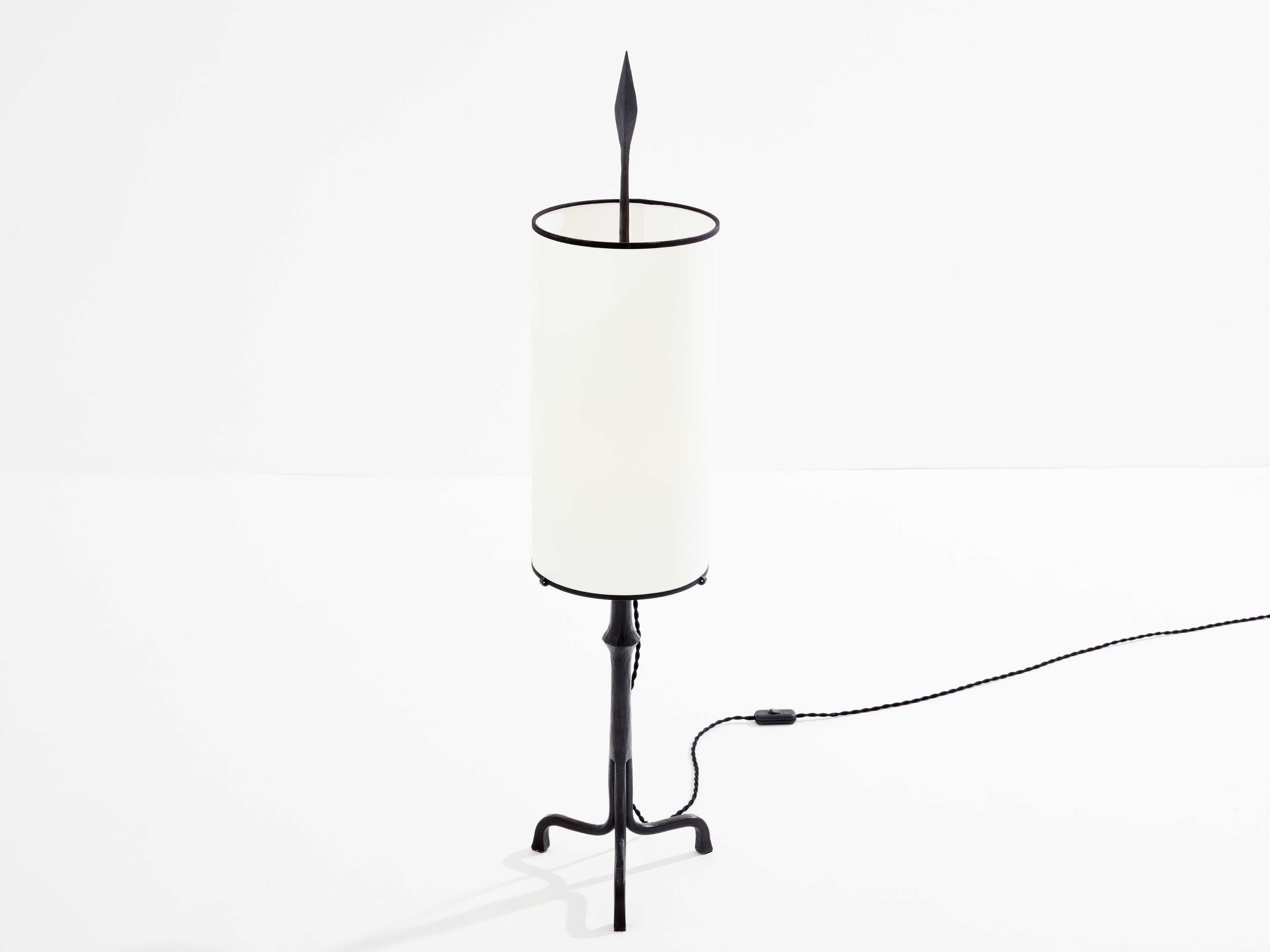 Francis Dewaele & Les Artisans de Marolles wrought iron lamp 1955