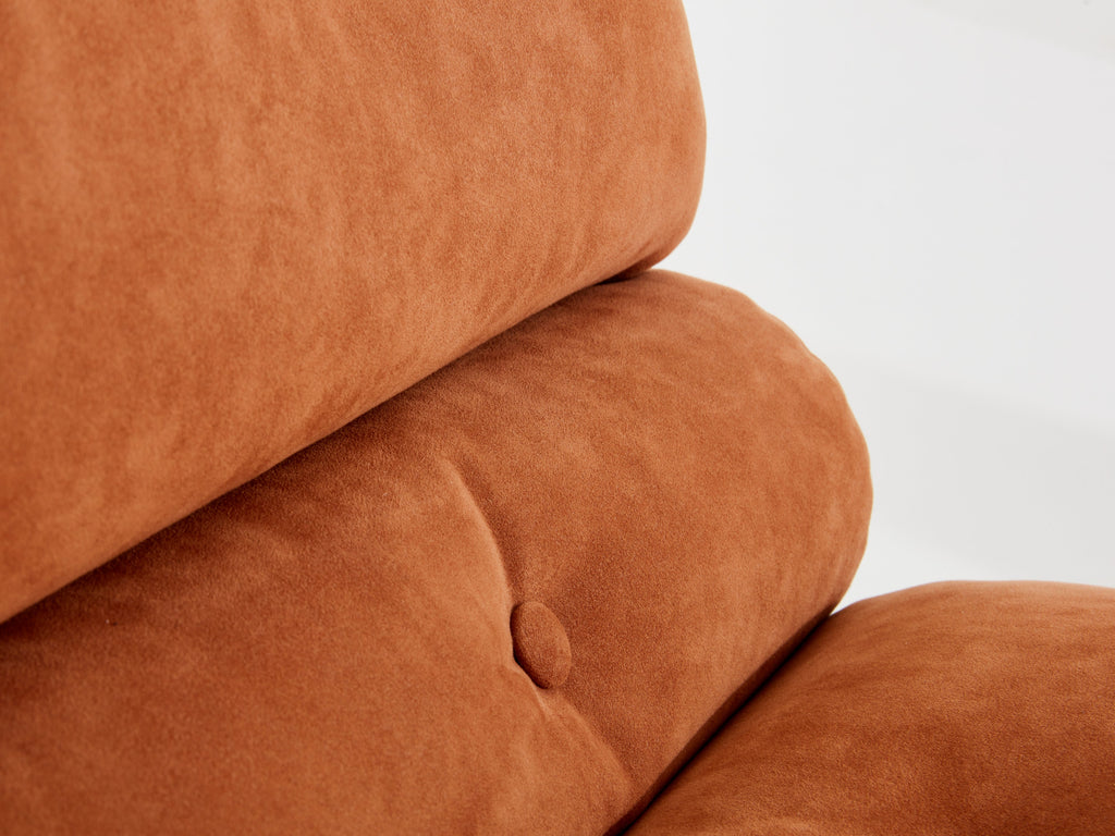 François Monnet for Kappa stainless steel suede armchairs 1970