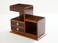 French Art Deco rosewood and brass sewing cabinet 1940