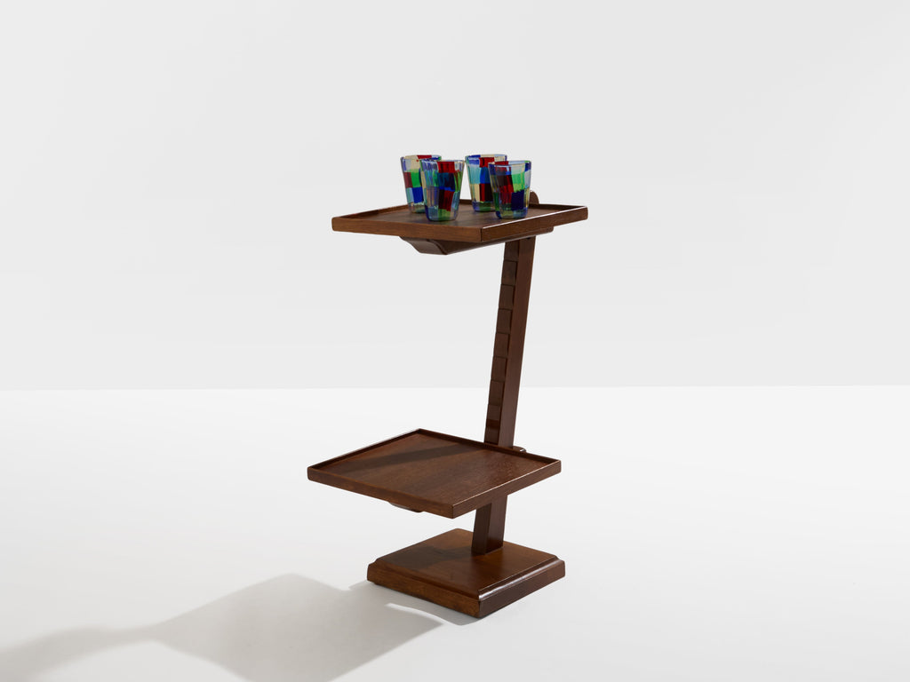 French art deco tinted oak wood serving table 1940