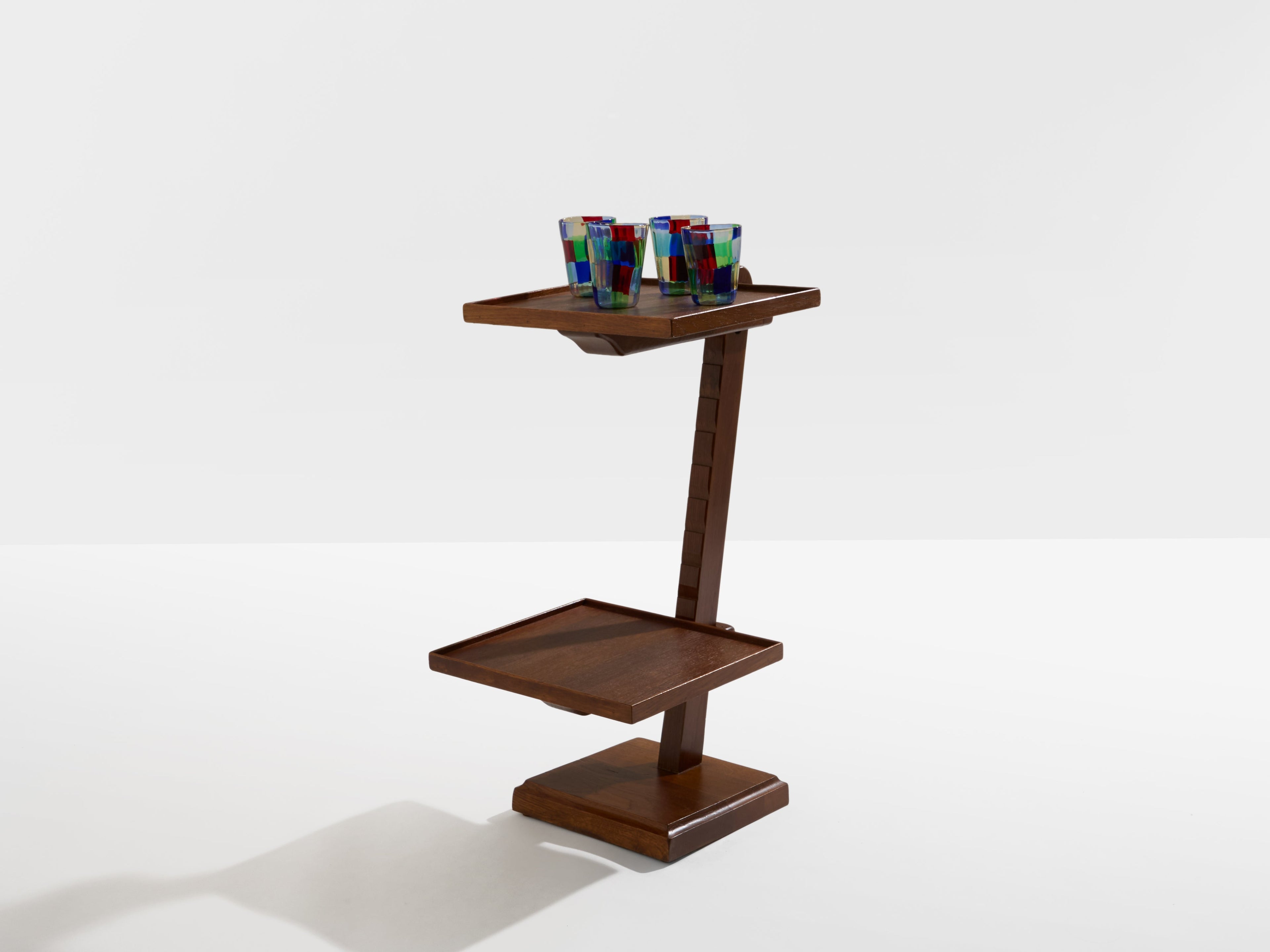 French art deco tinted oak wood serving table 1940
