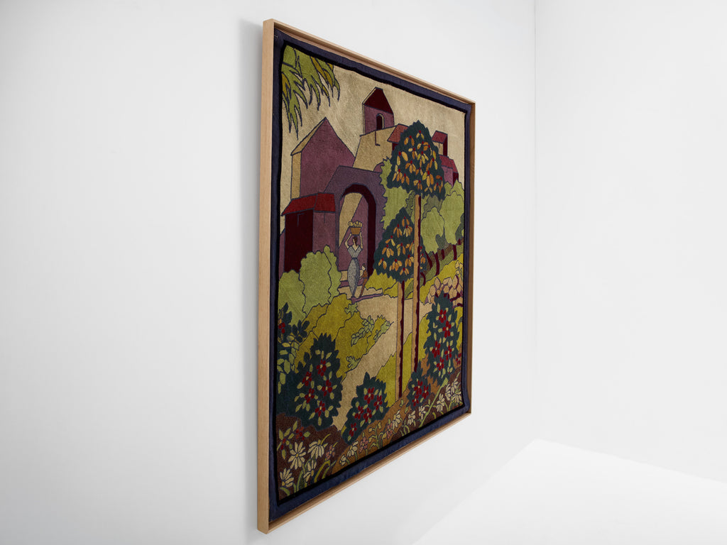Gabriel Laneyrie petit-point needlework panel tapestry 1934