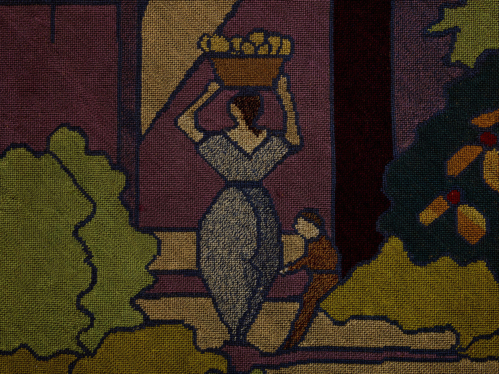 Gabriel Laneyrie petit-point needlework panel tapestry 1934